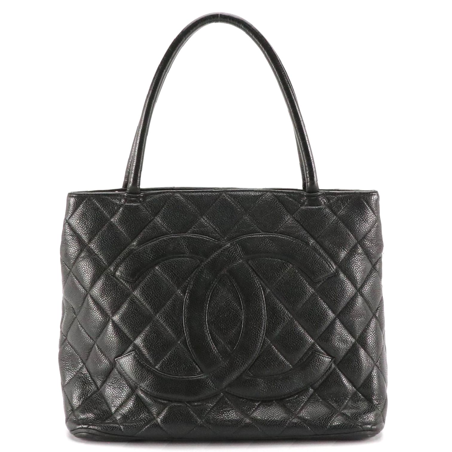 Chanel CC Medallion Tote in Quilted Caviar Leather