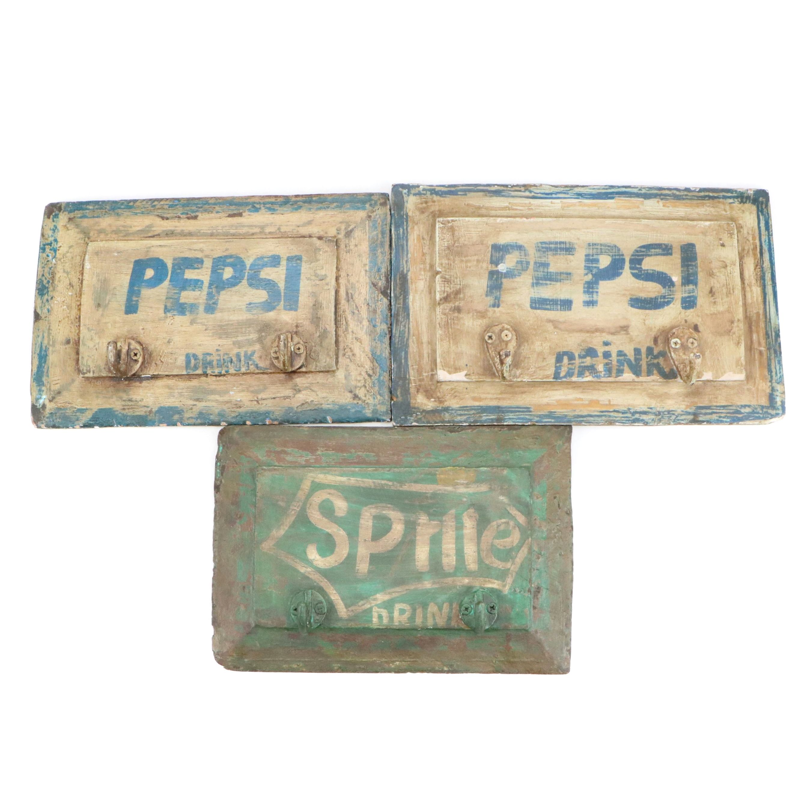 Pepsi and Sprite Advertising Hanging Coat Racks