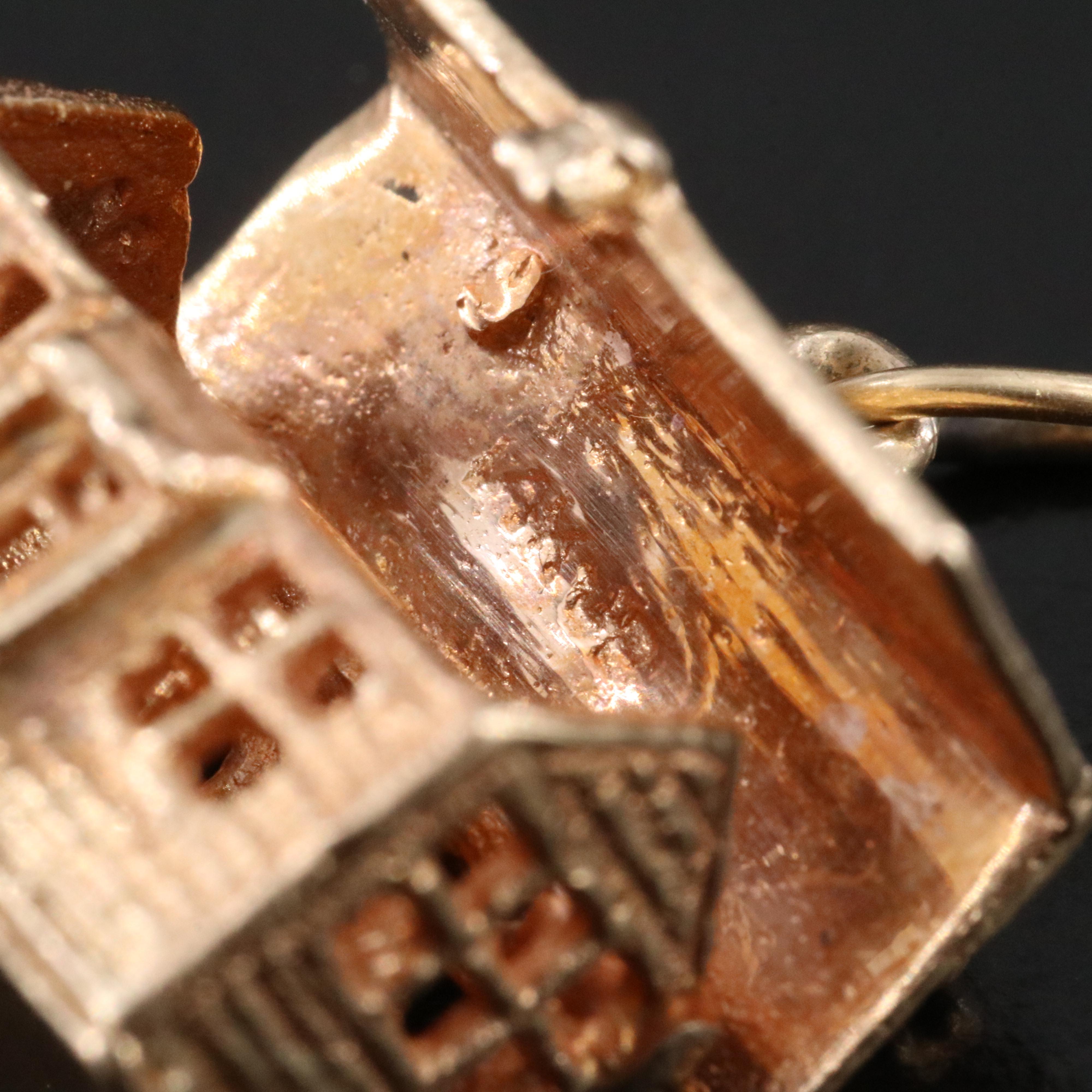 14K Articulated House Charm Pendant