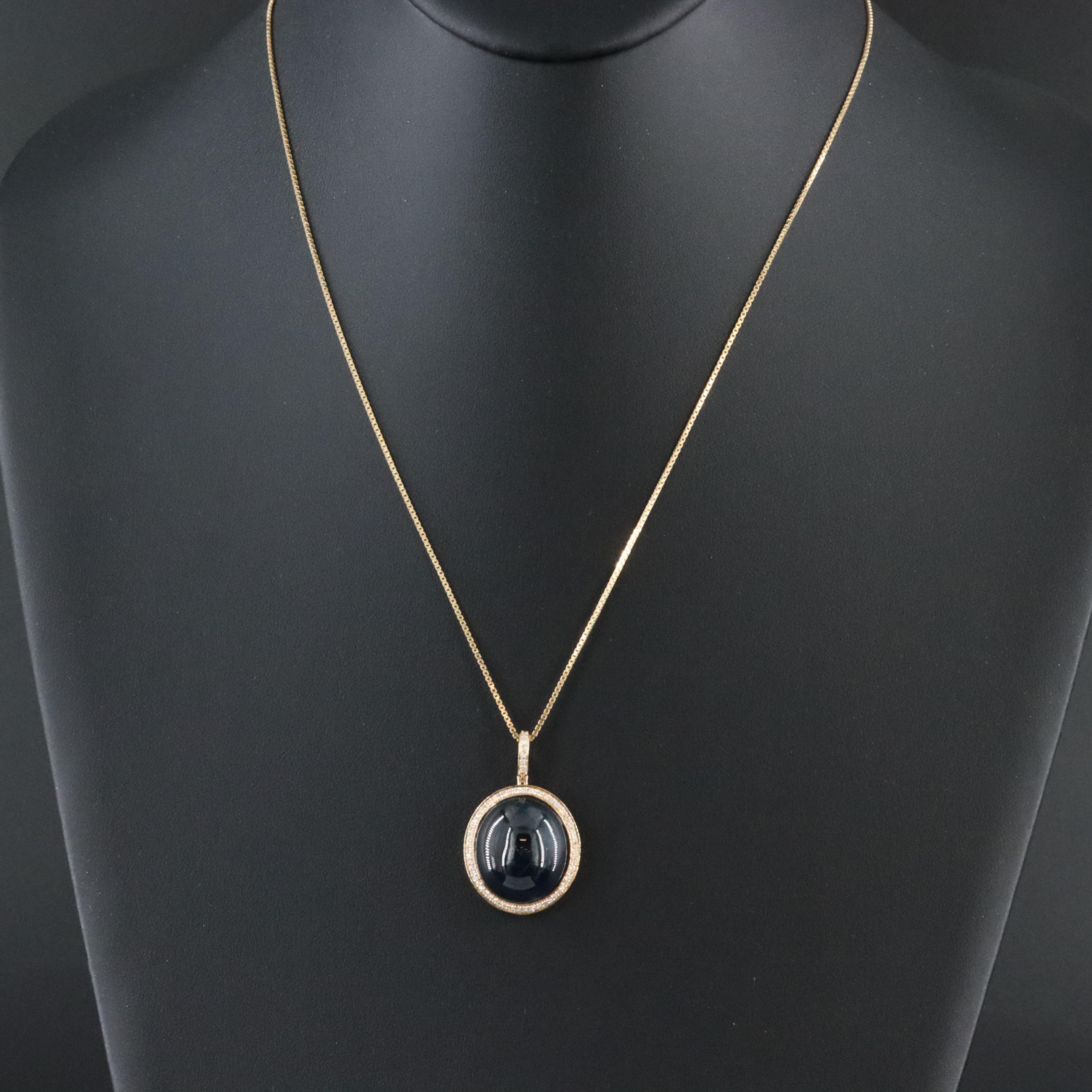 14K 28.48 CT Sapphire and Diamond Pendant Necklace with IGI Jewelry Report