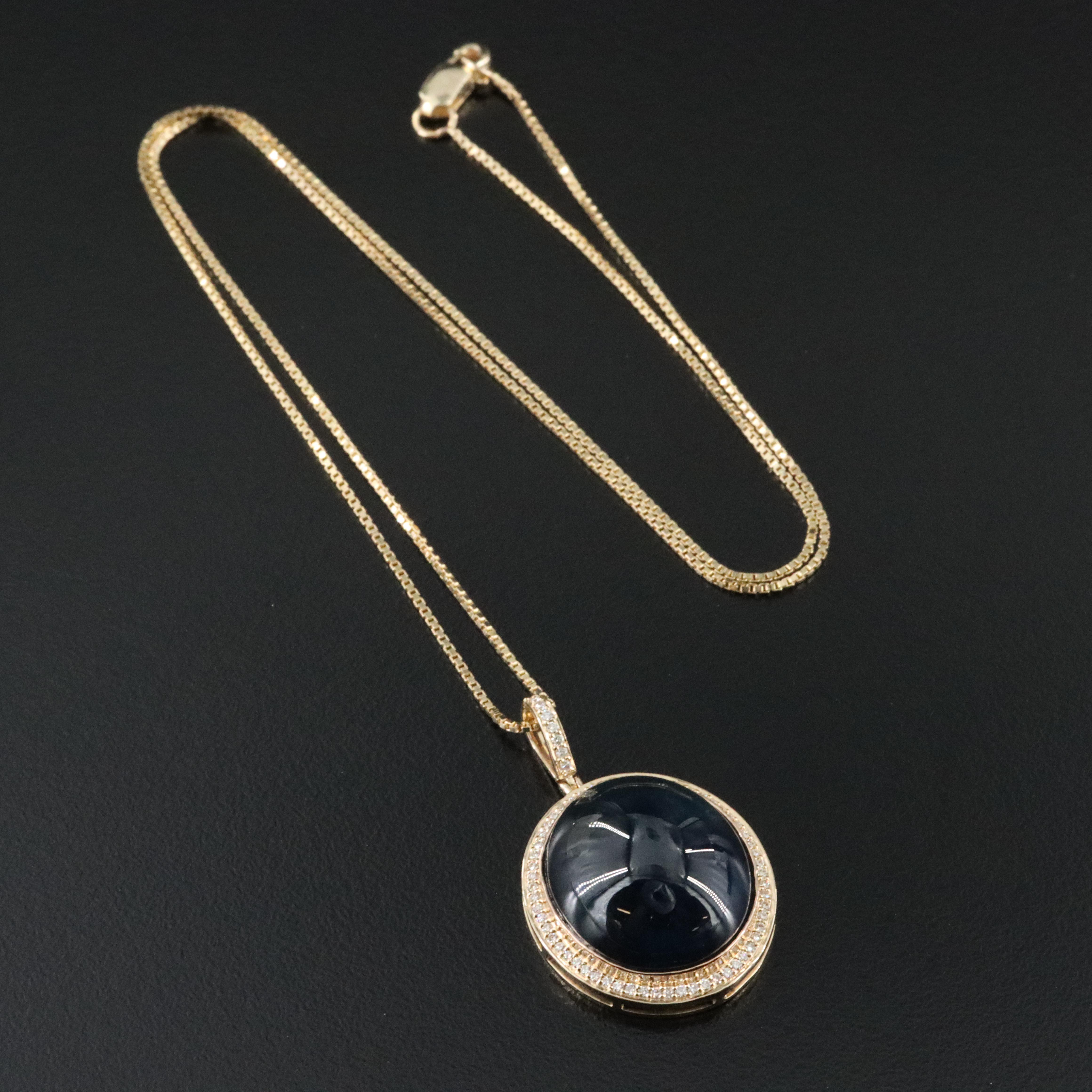 14K 28.48 CT Sapphire and Diamond Pendant Necklace with IGI Jewelry Report