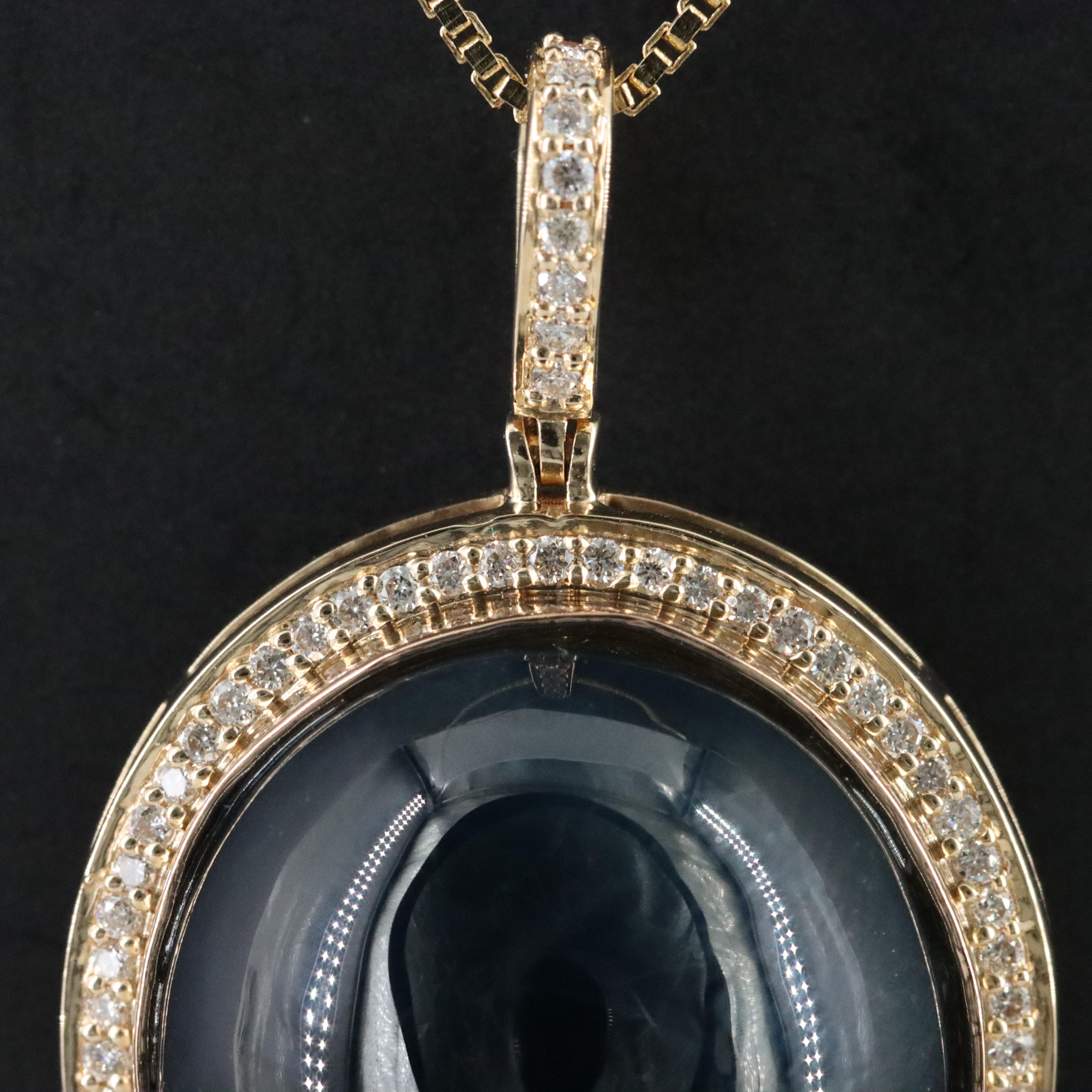 14K 28.48 CT Sapphire and Diamond Pendant Necklace with IGI Jewelry Report