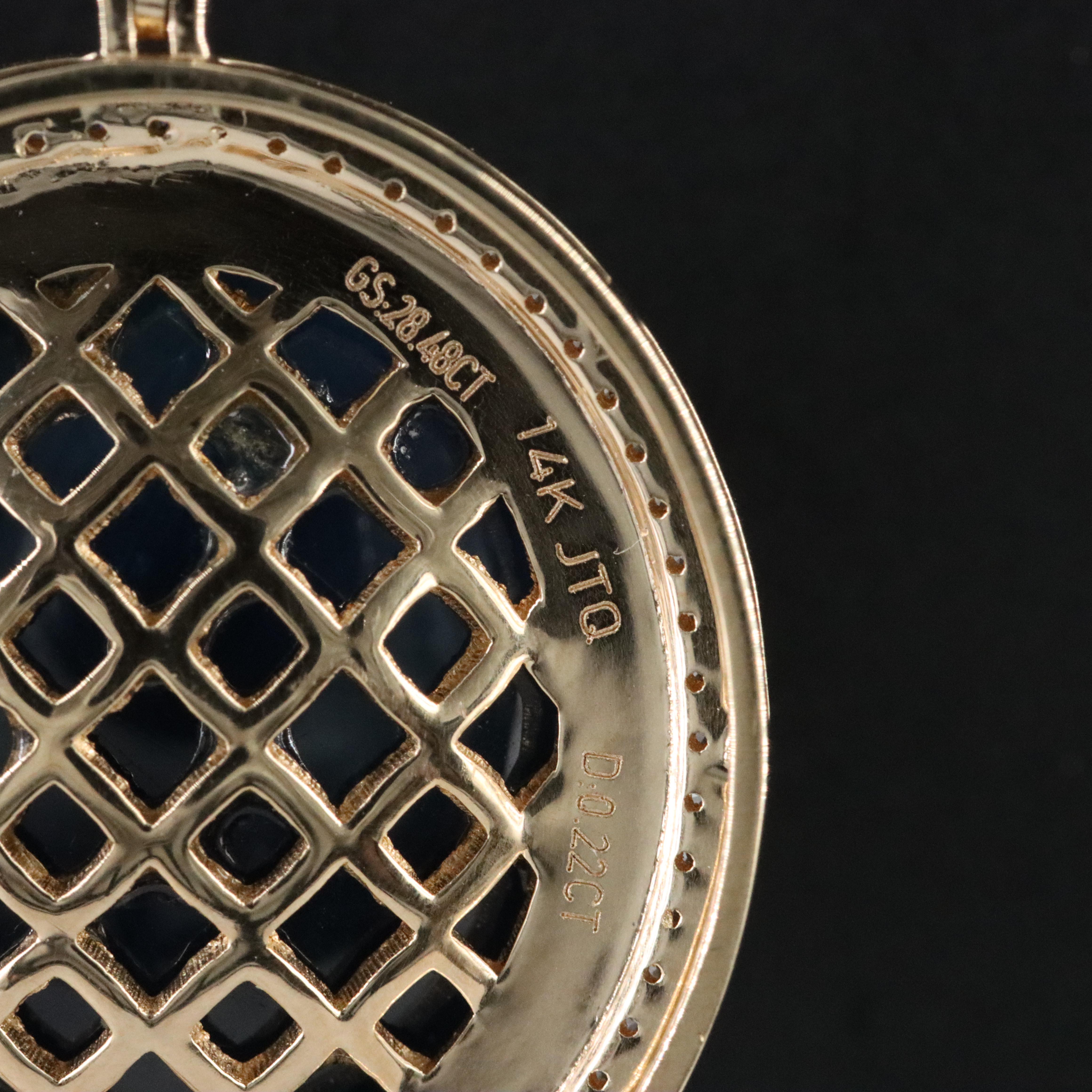 14K 28.48 CT Sapphire and Diamond Pendant Necklace with IGI Jewelry Report