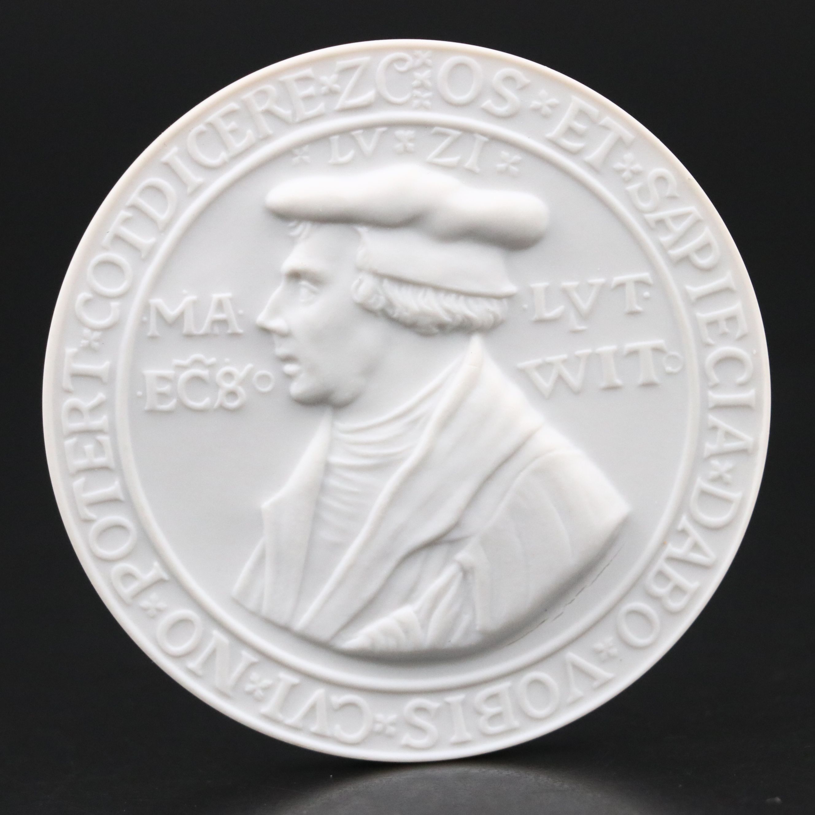 Meissen Martin Luther Porcelain Medal After Hieronymus Magdeburger, 1983