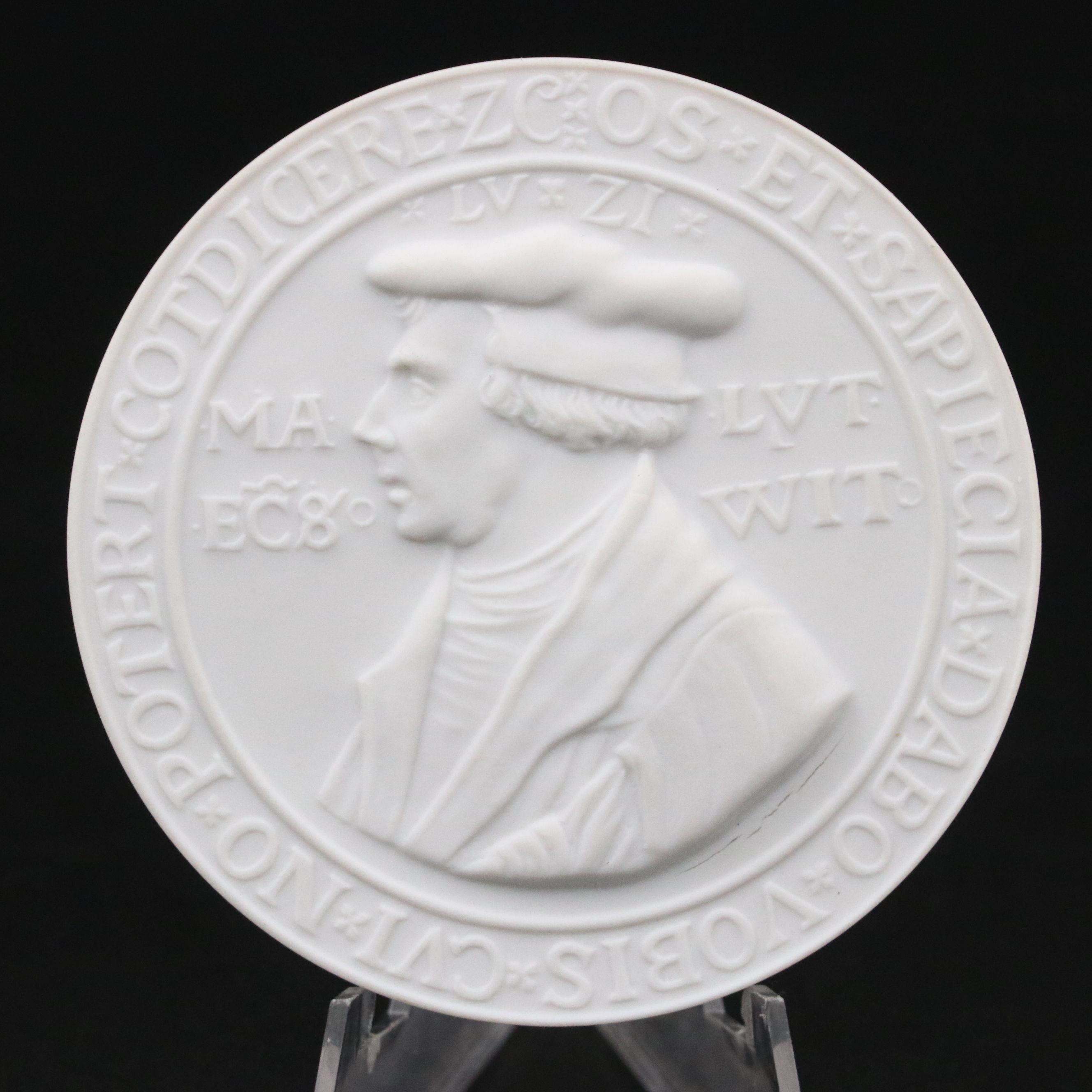 Meissen Martin Luther Porcelain Medal After Hieronymus Magdeburger, 1983
