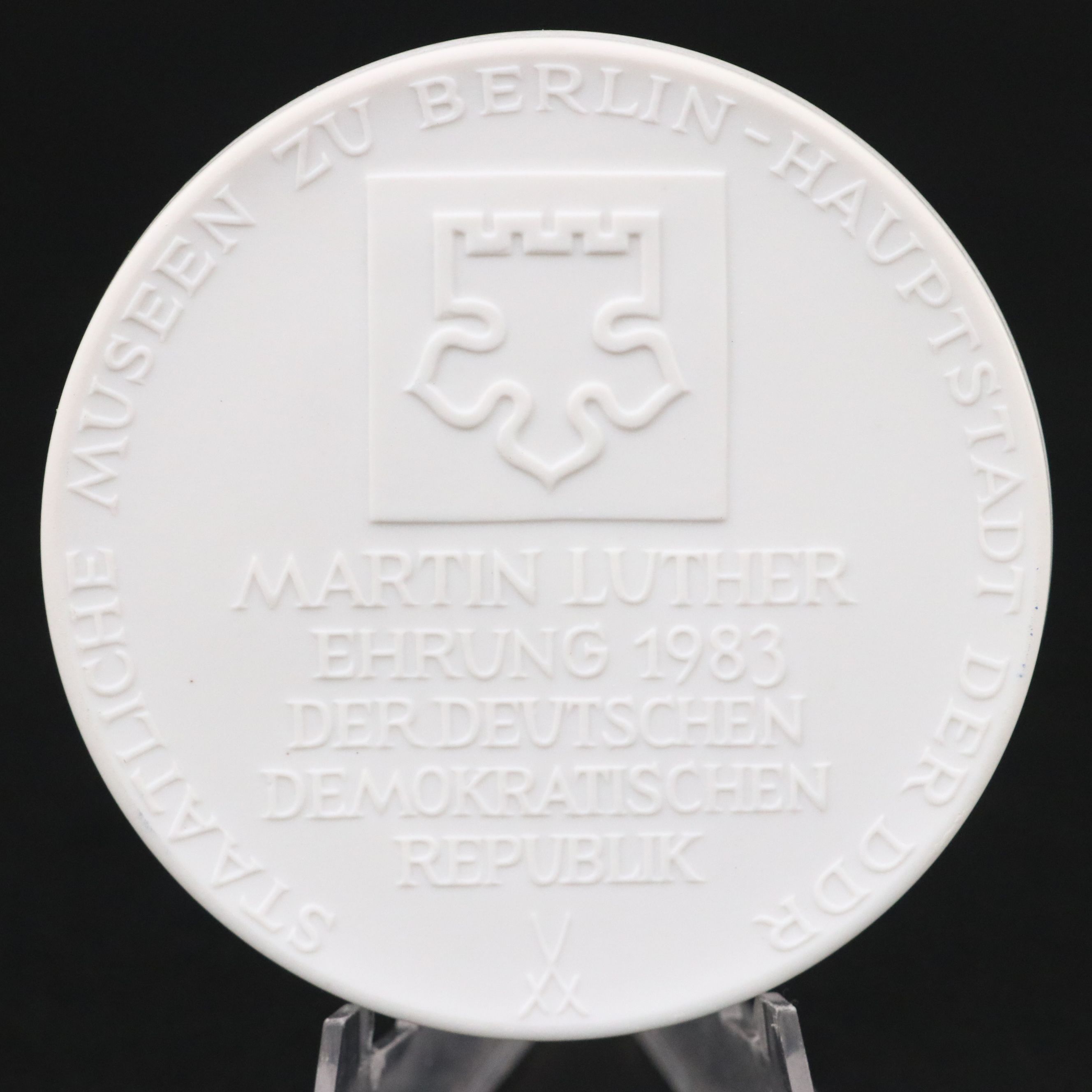 Meissen Martin Luther Porcelain Medal After Hieronymus Magdeburger, 1983