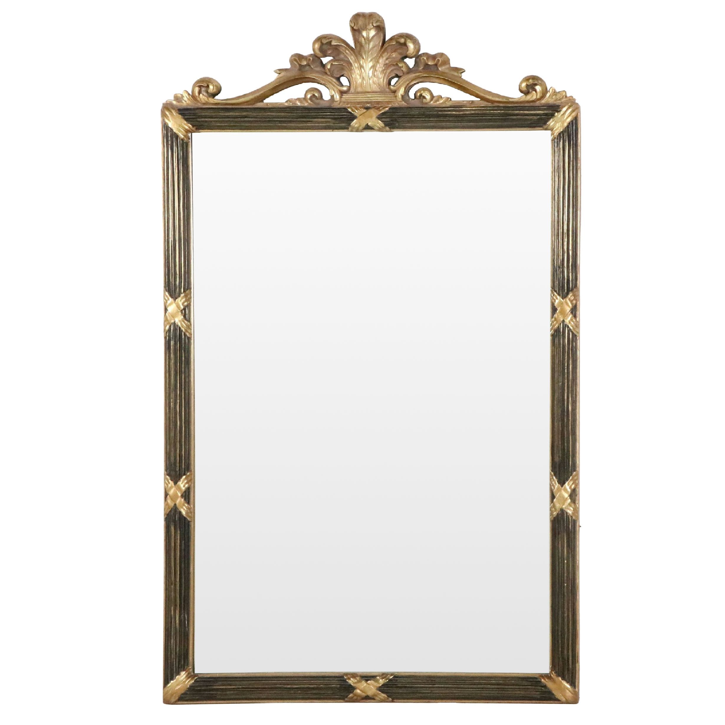 Uttermost French La Barge Style Black and Gilt Finished Wall Mirror