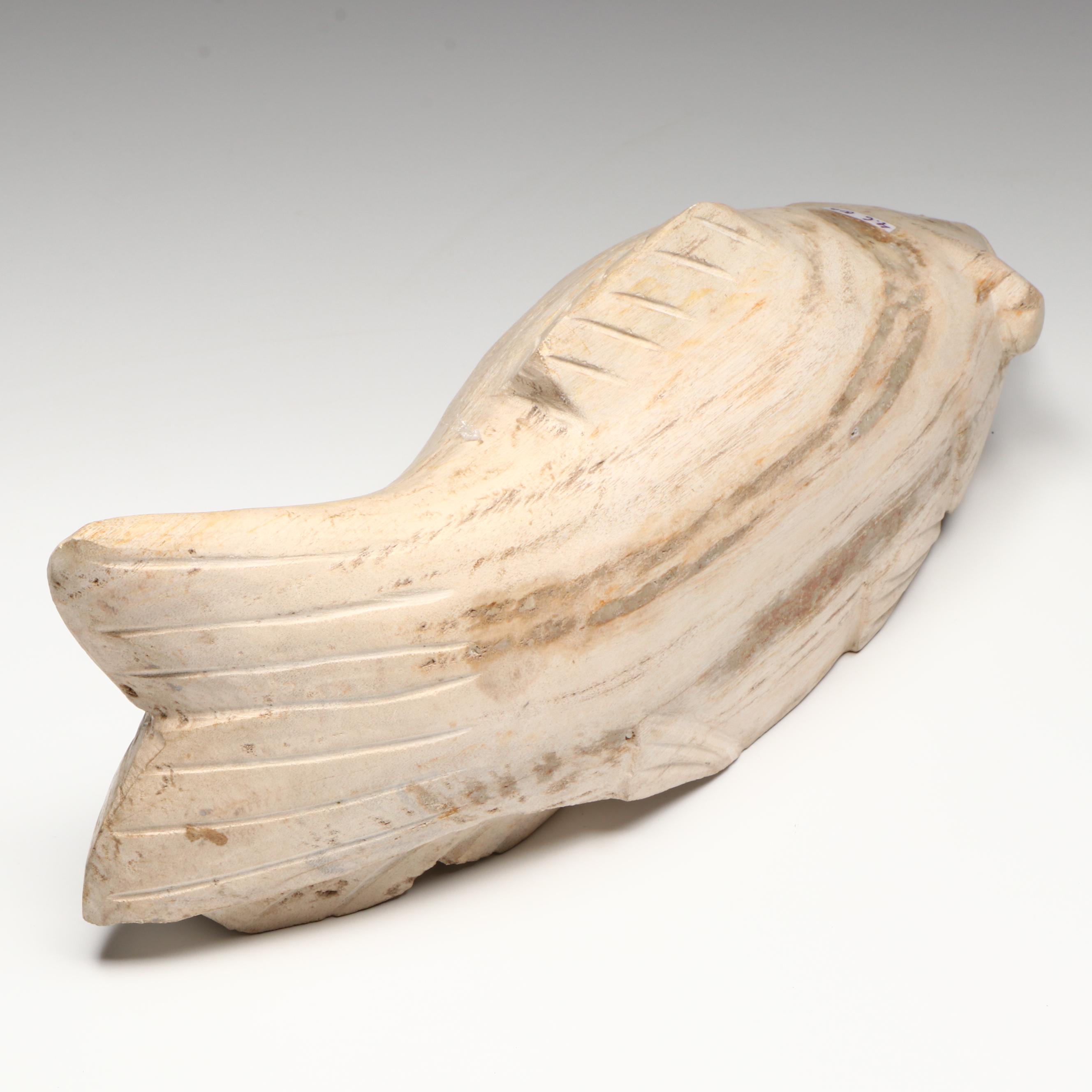 Carved Petrified Wood Fish Sculpture