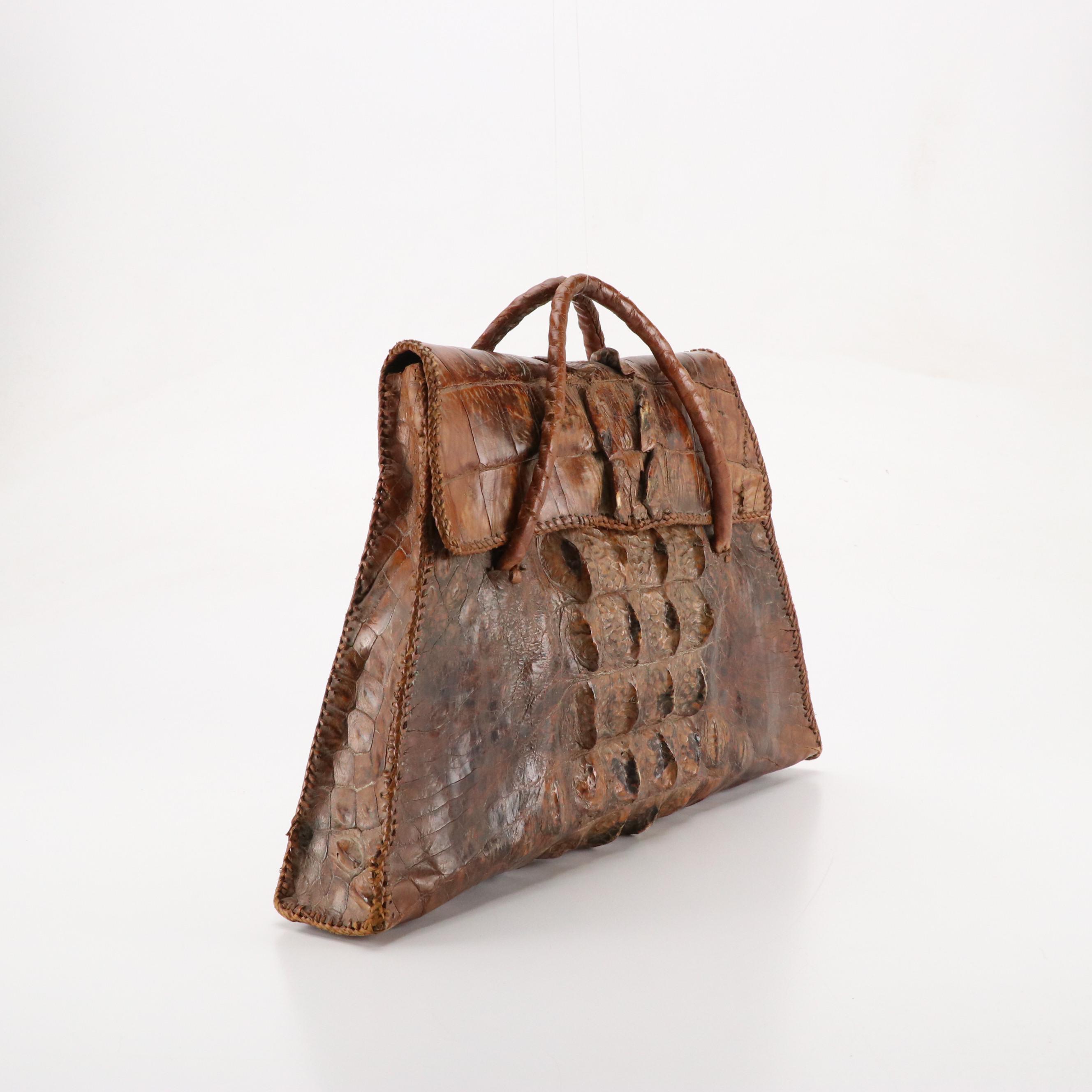 Hornback Alligator Skin Large Satchel