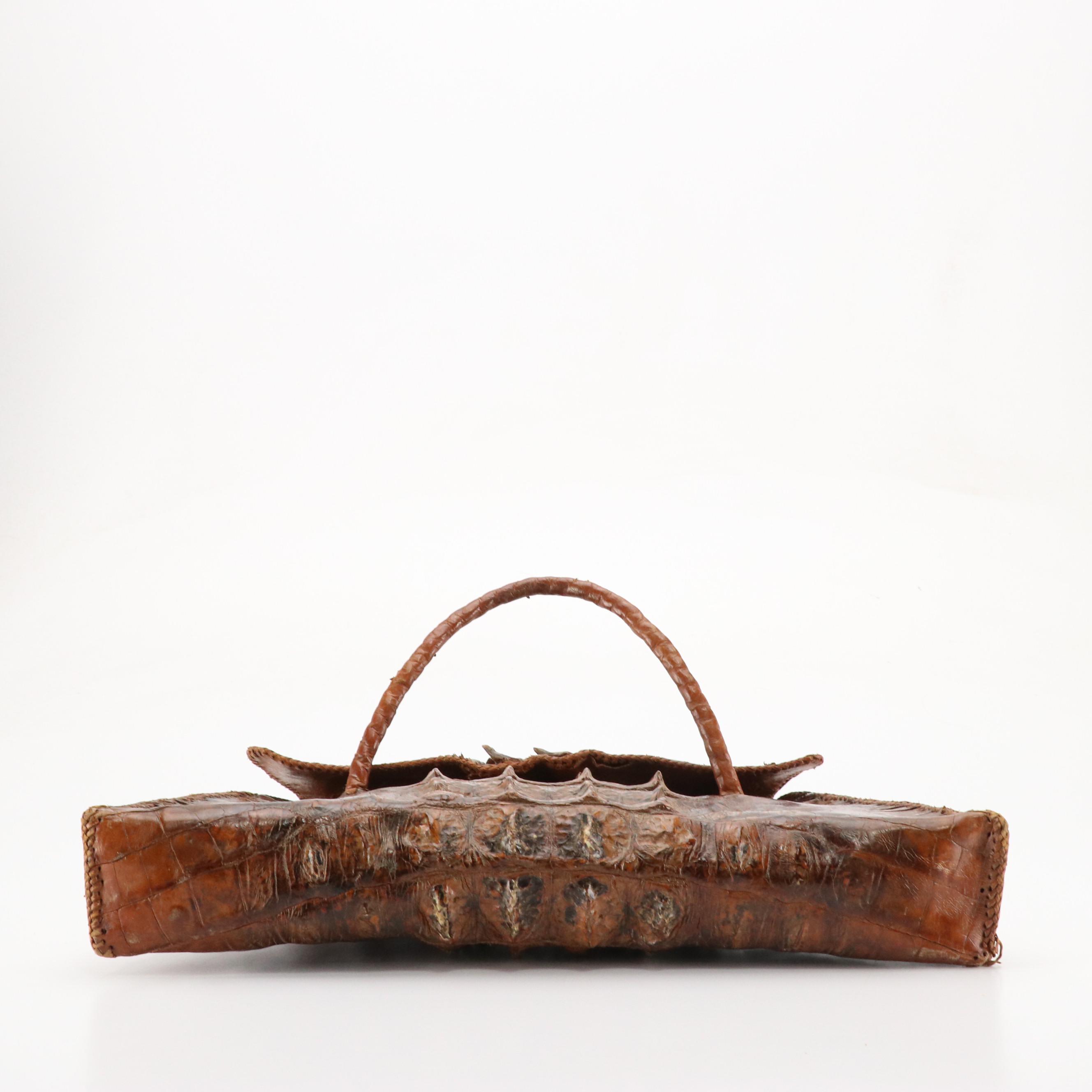 Hornback Alligator Skin Large Satchel