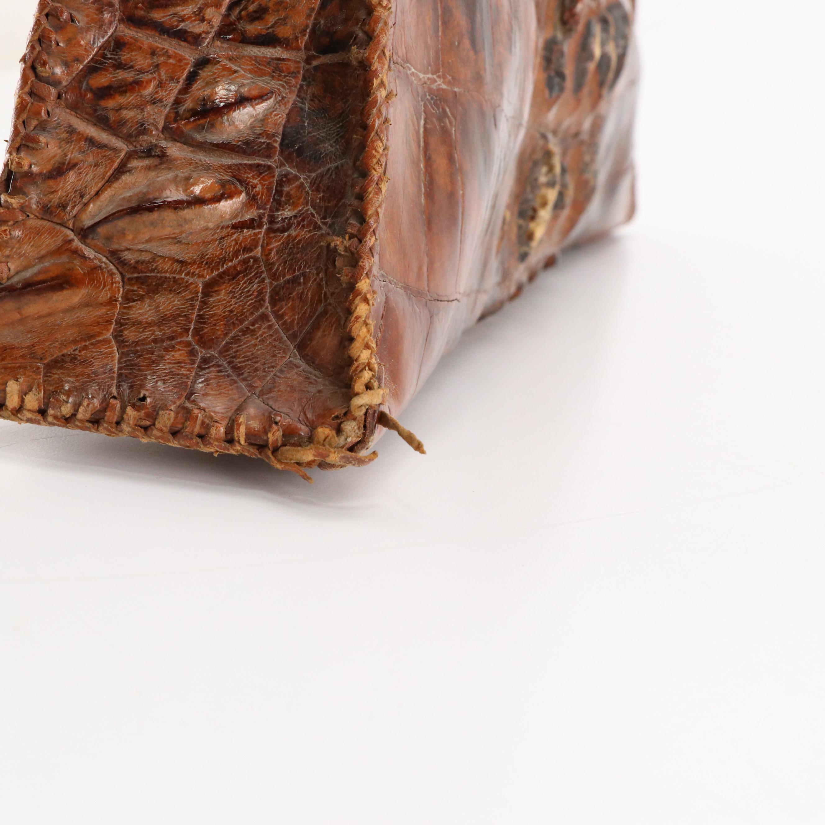 Hornback Alligator Skin Large Satchel