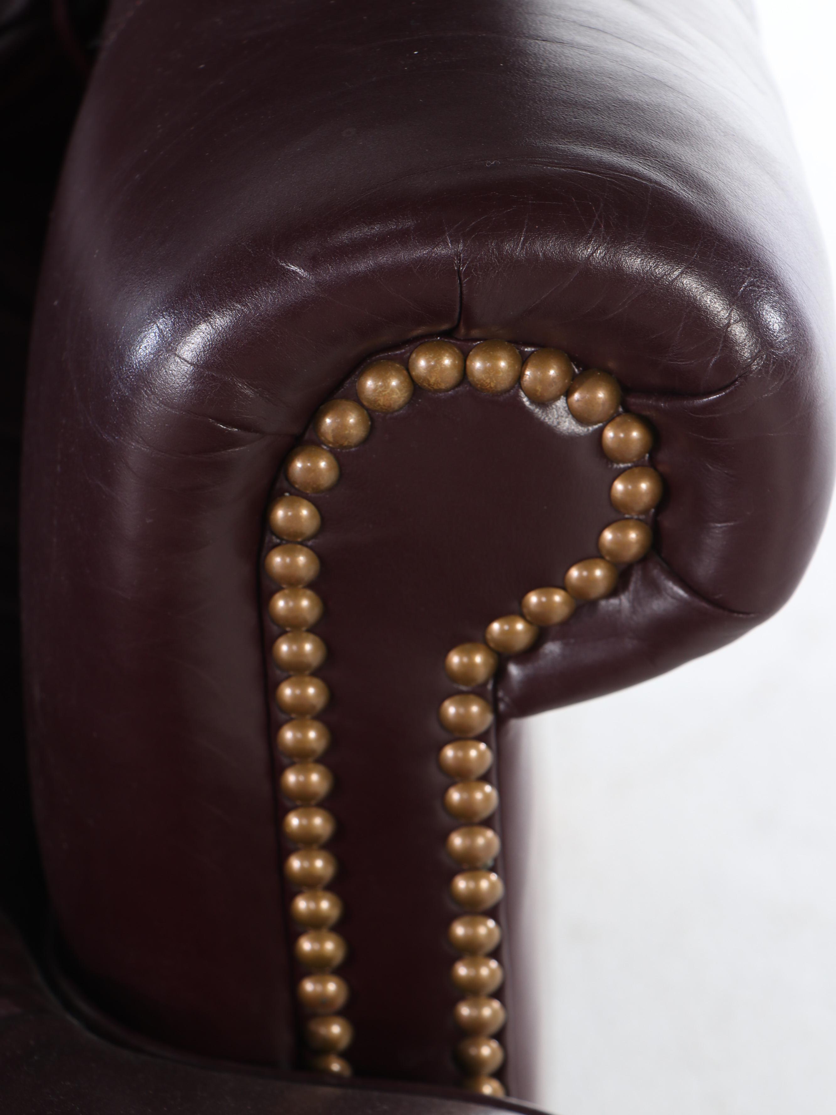 Sam Moore Leather Armchair and Ottoman