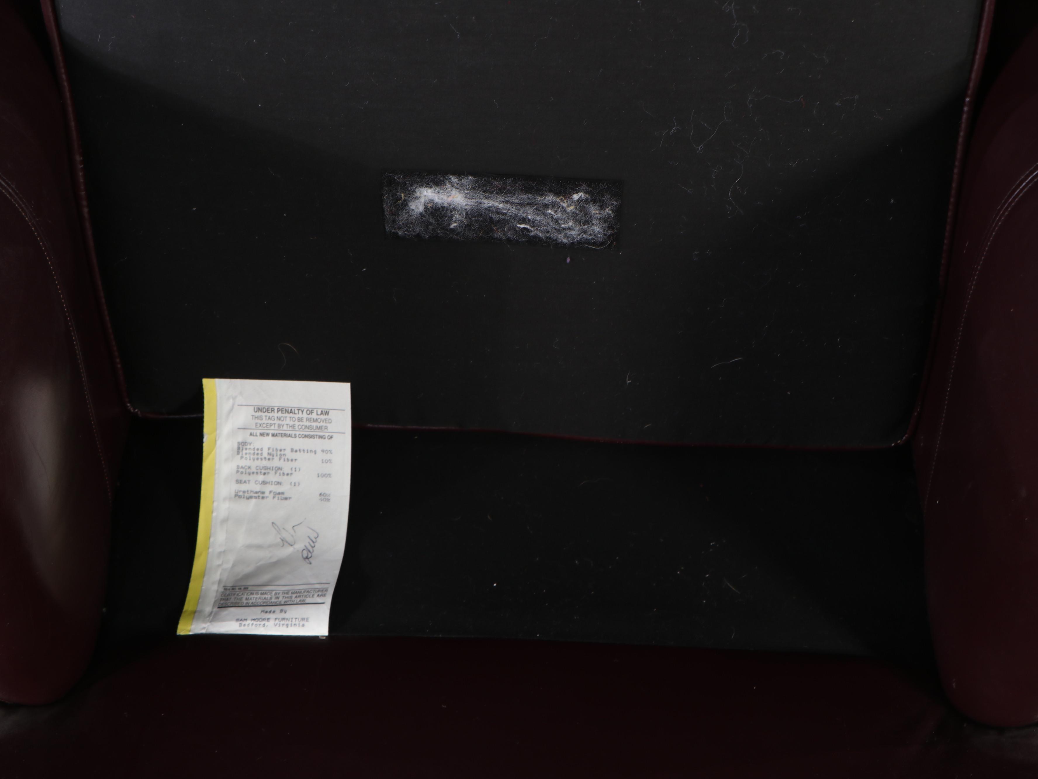 Sam Moore Leather Armchair and Ottoman