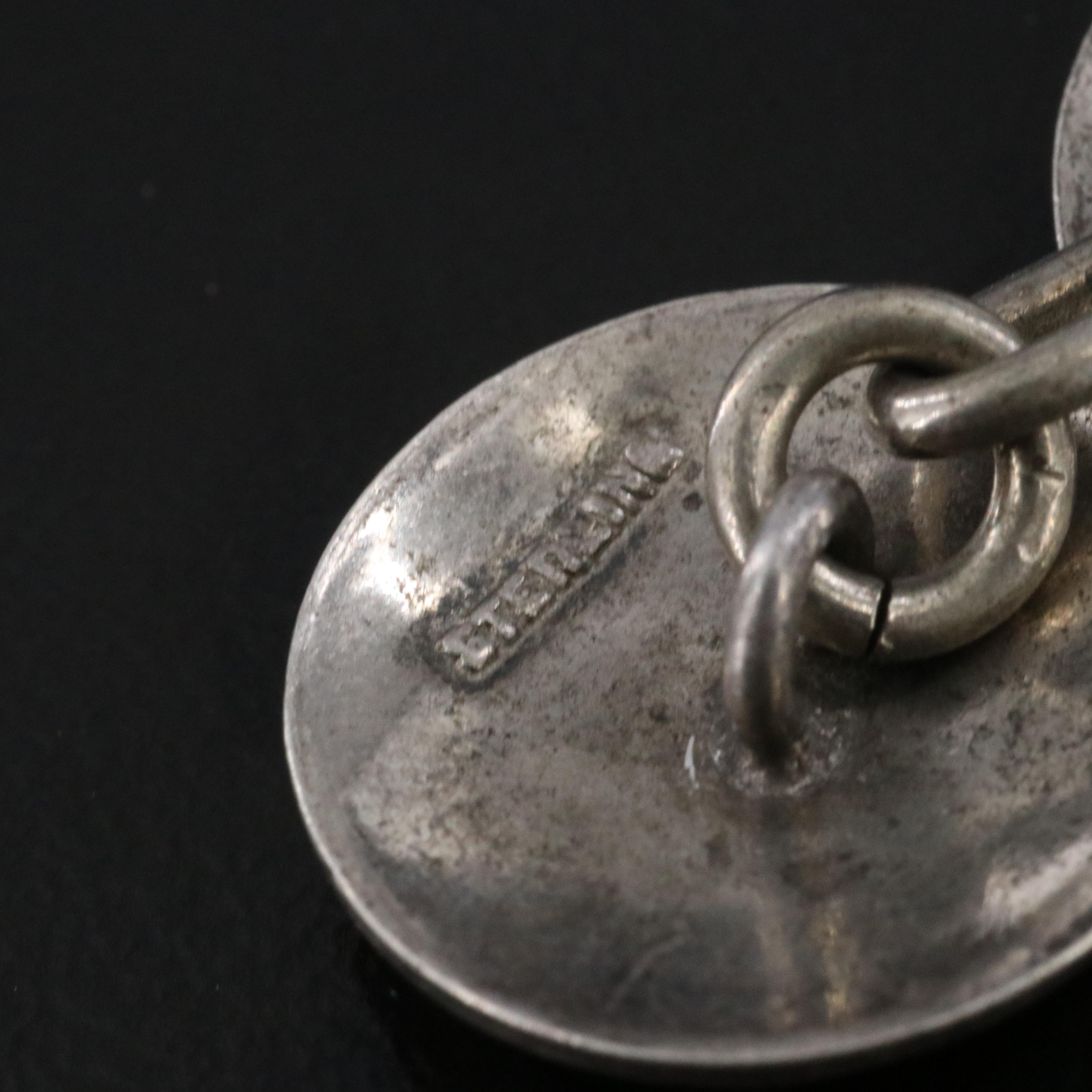 Art Deco Sterling ​Guilloché Enamel Cufflinks