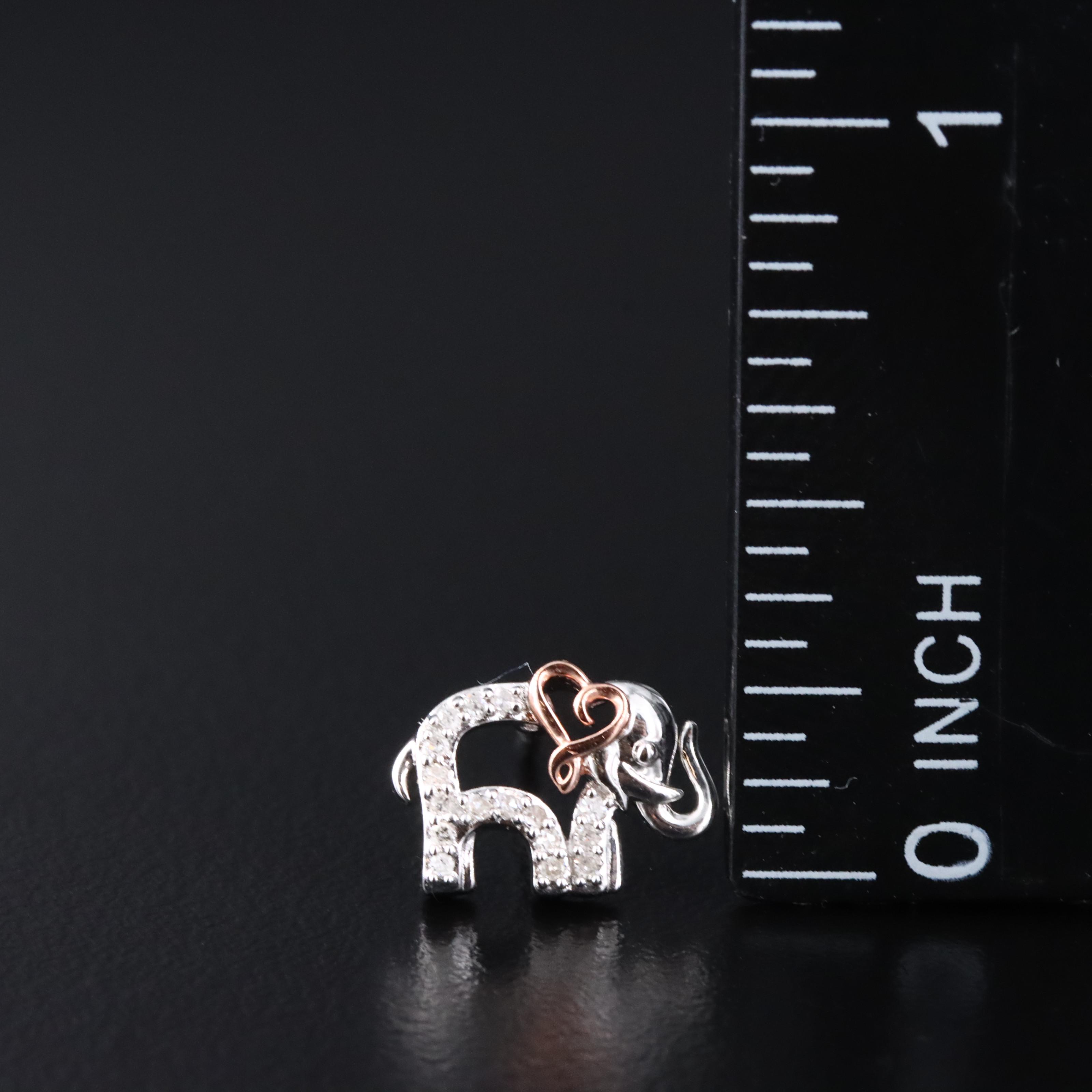 Sterling Diamond Lucky Elephant Earrings