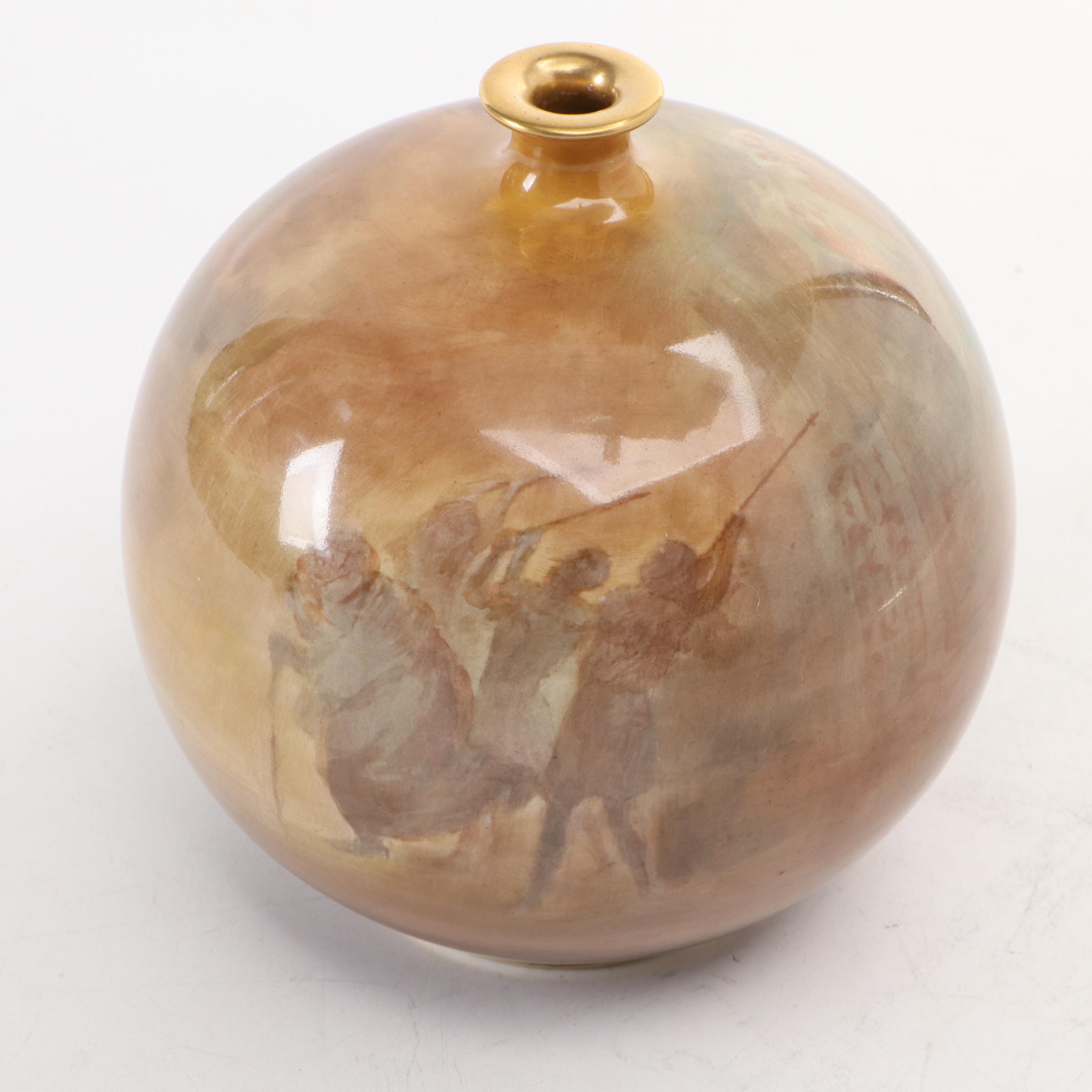 Walter Nunn for Royal Doulton Porcelain Shakespearean Vase, Late 19th Century