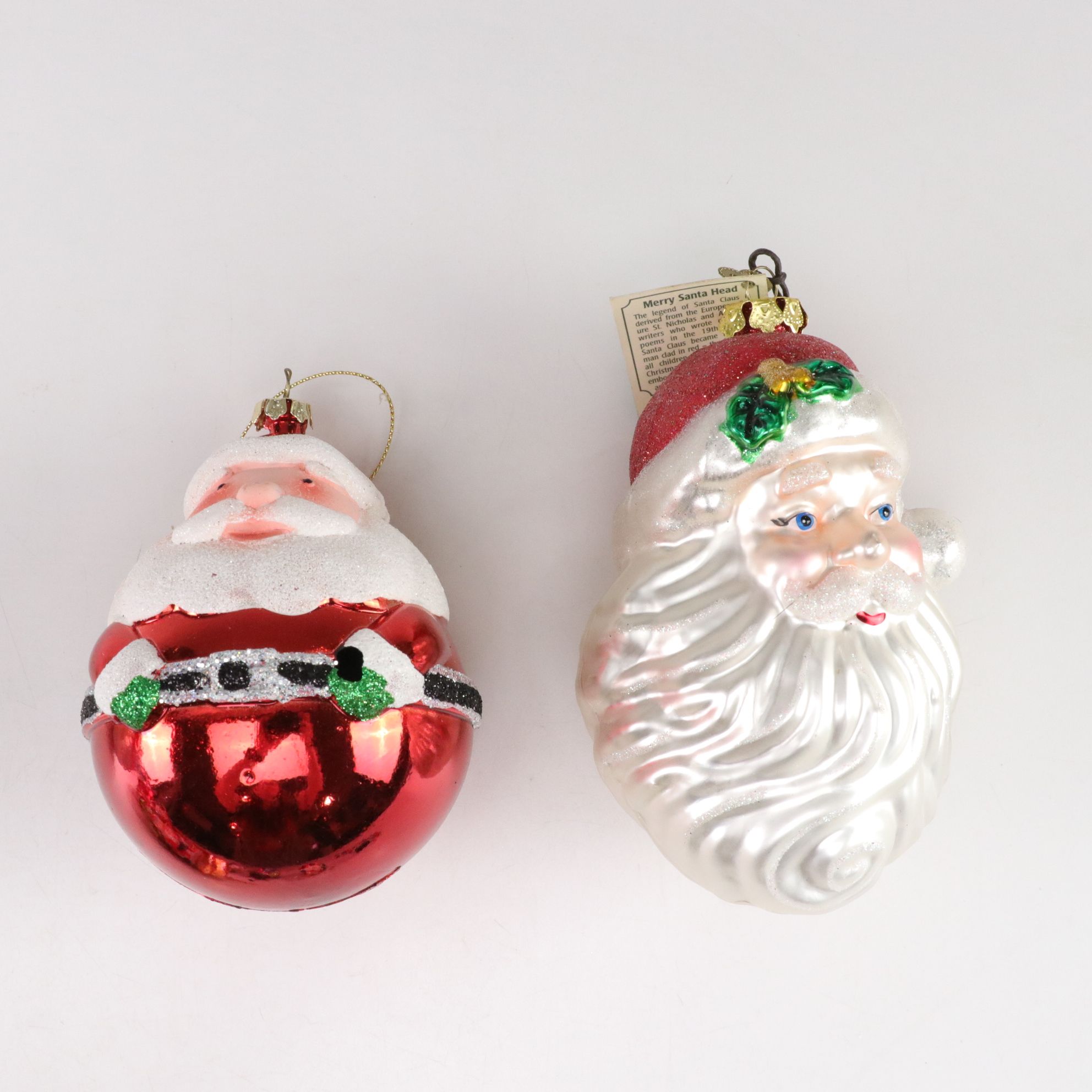 Santa Claus & Frosty the Snowman Glass Ornament Collection