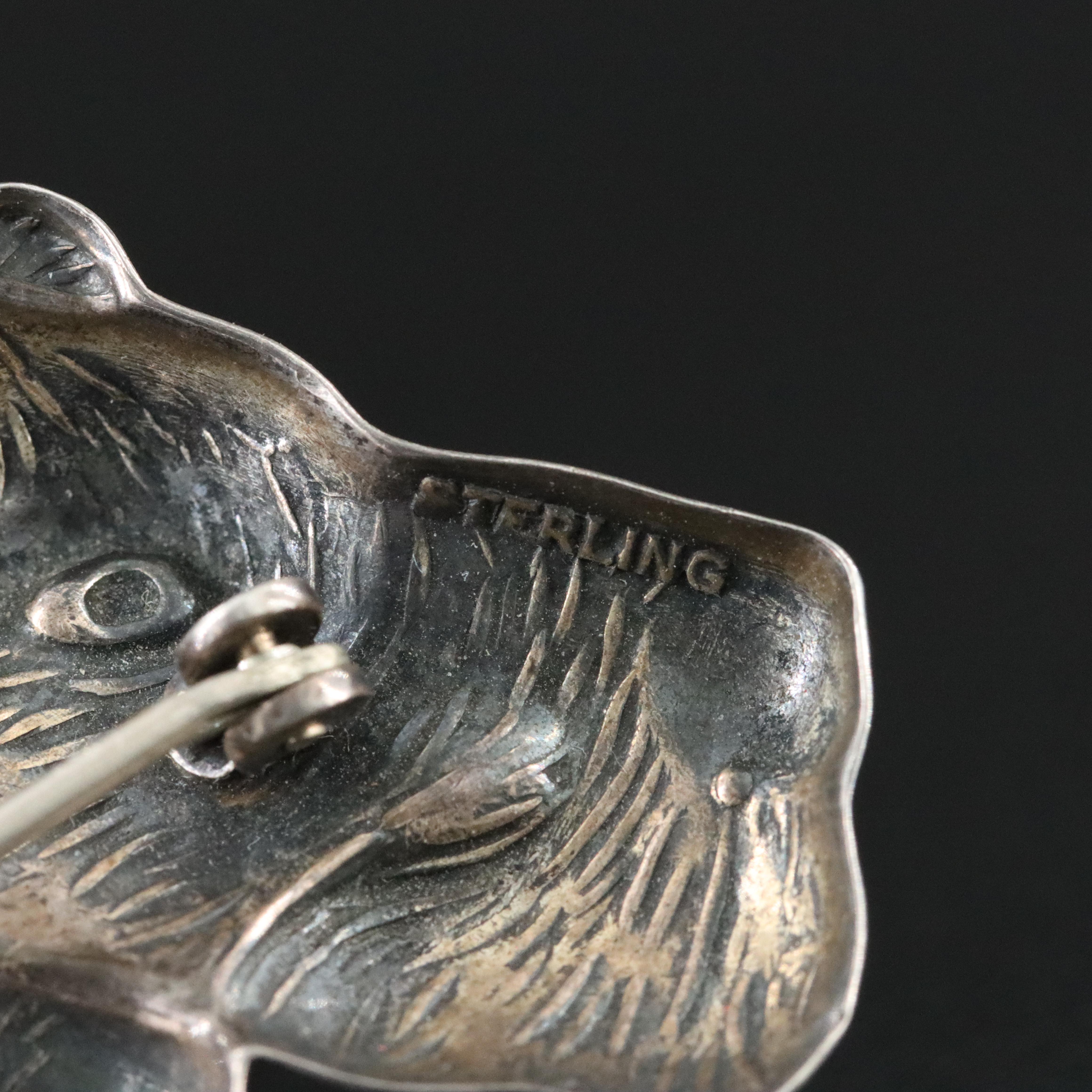 Sterling Terrier Dog Brooch