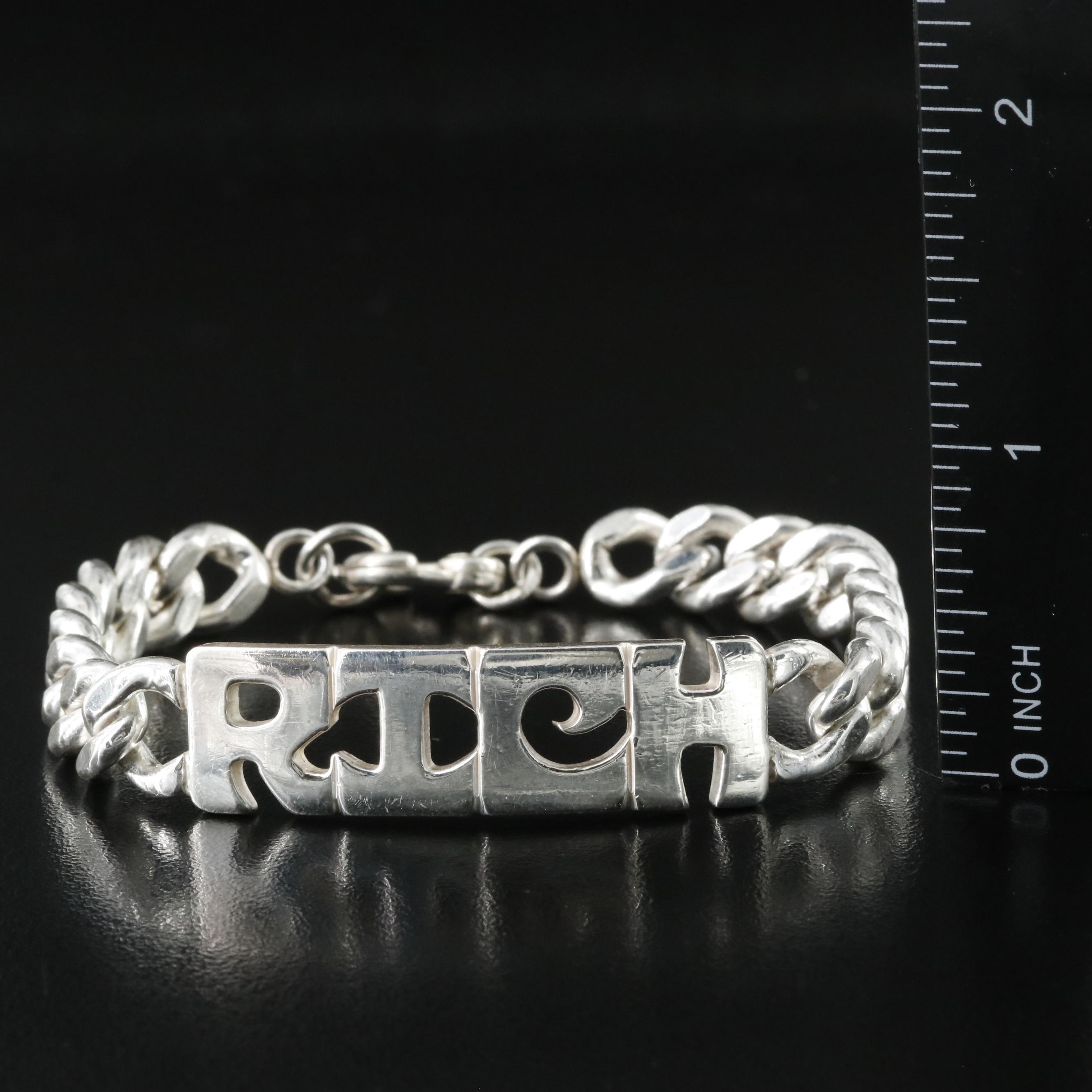 Vintage Sterling "Rich" Bracelet