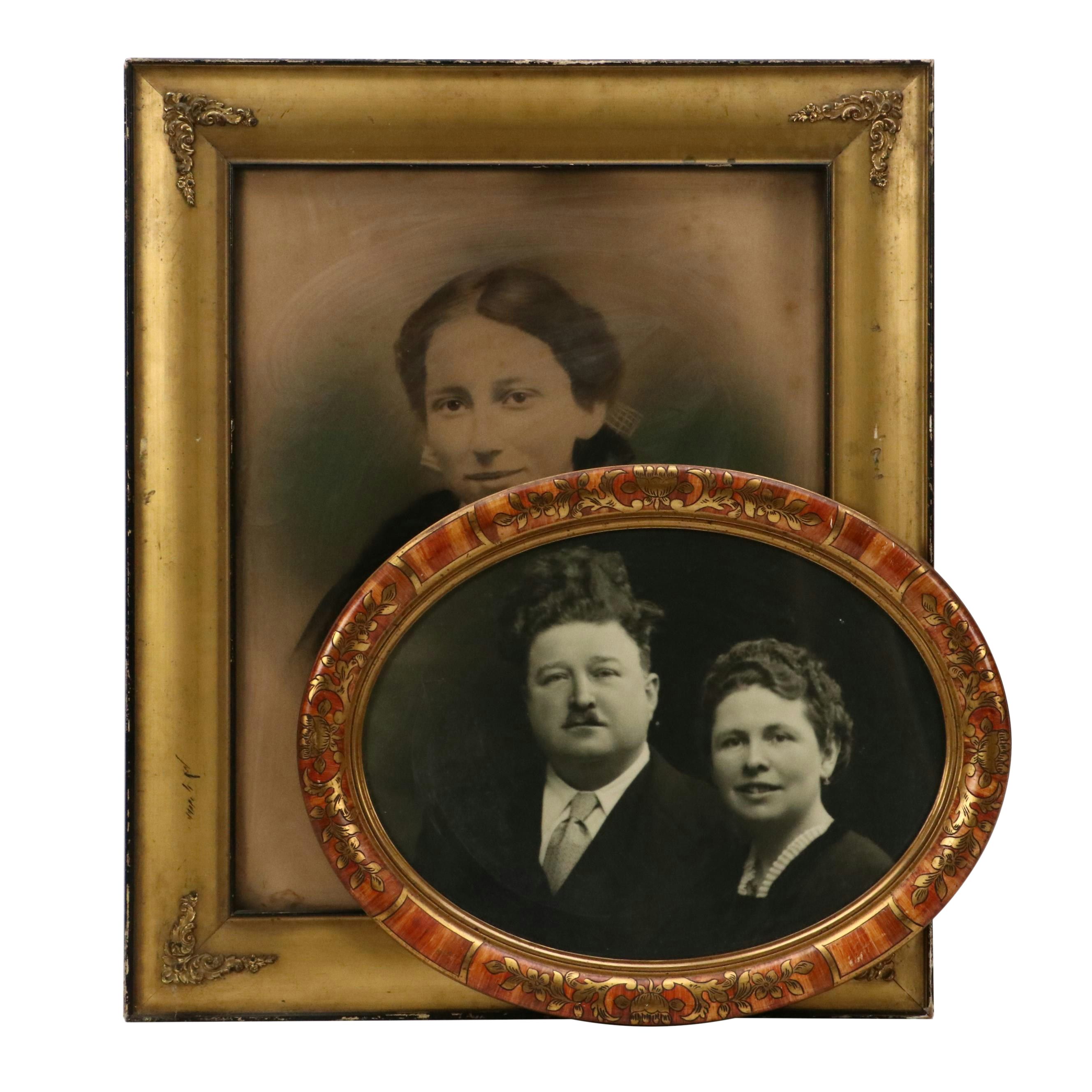 Portrait Photographs of Young Woman and Couple, Late 19th–20th Century