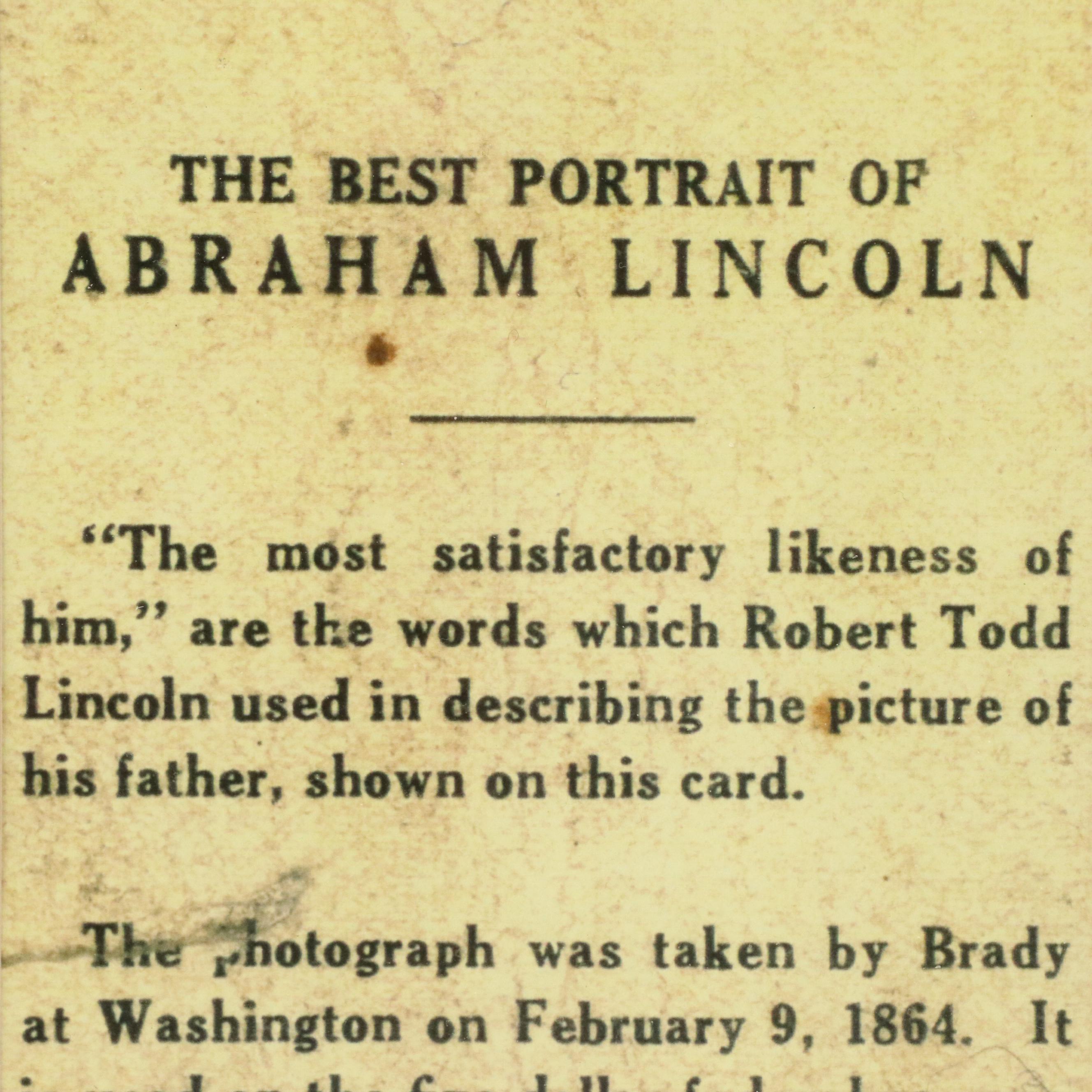 Photogravure and Reproduction Photograph Portraits of Abraham Lincoln