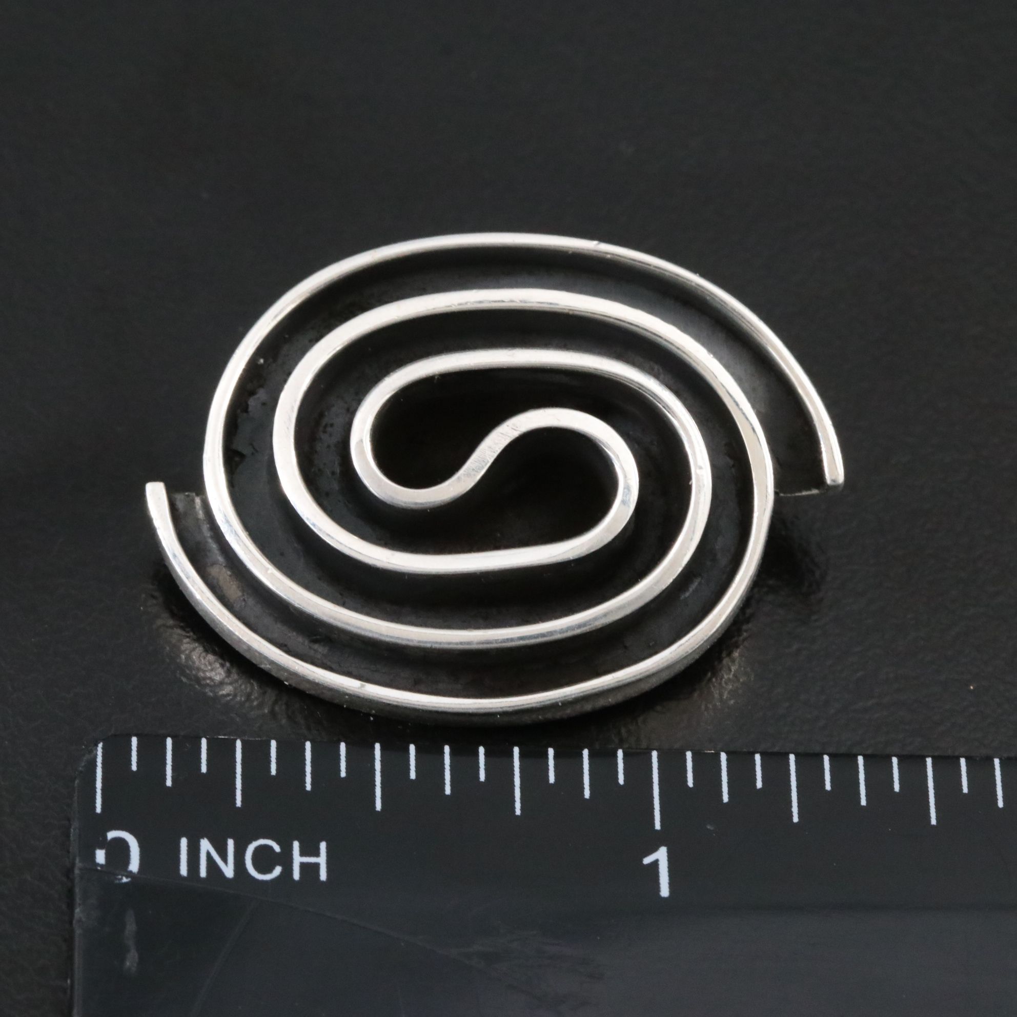 Sterling Spiral Converter Brooch