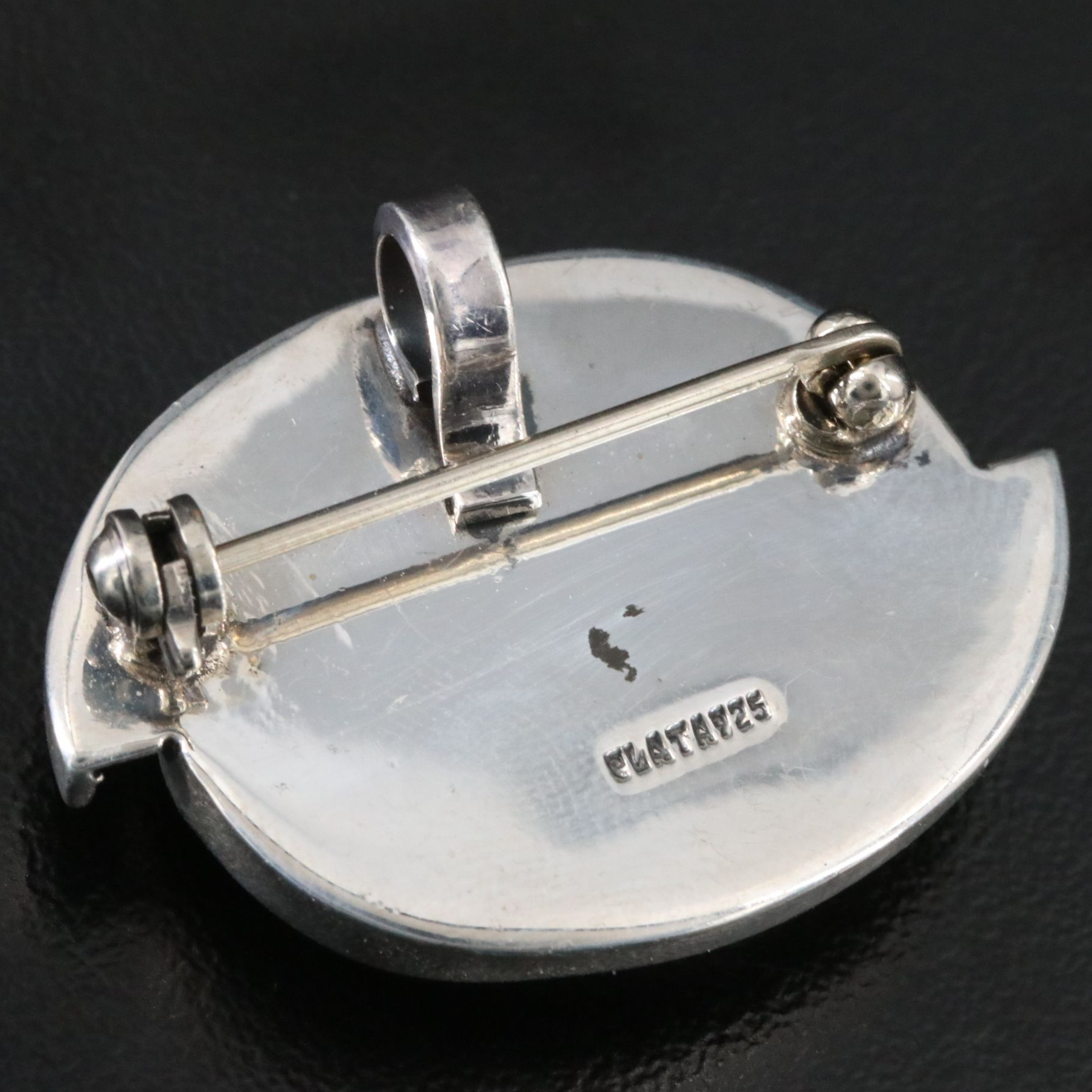 Sterling Spiral Converter Brooch