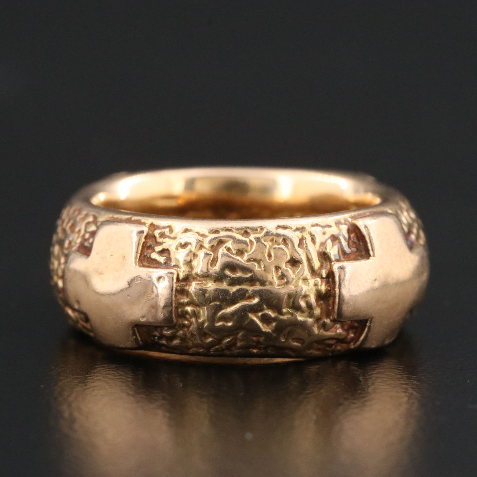 Italian 14K Electroformed Cross Band