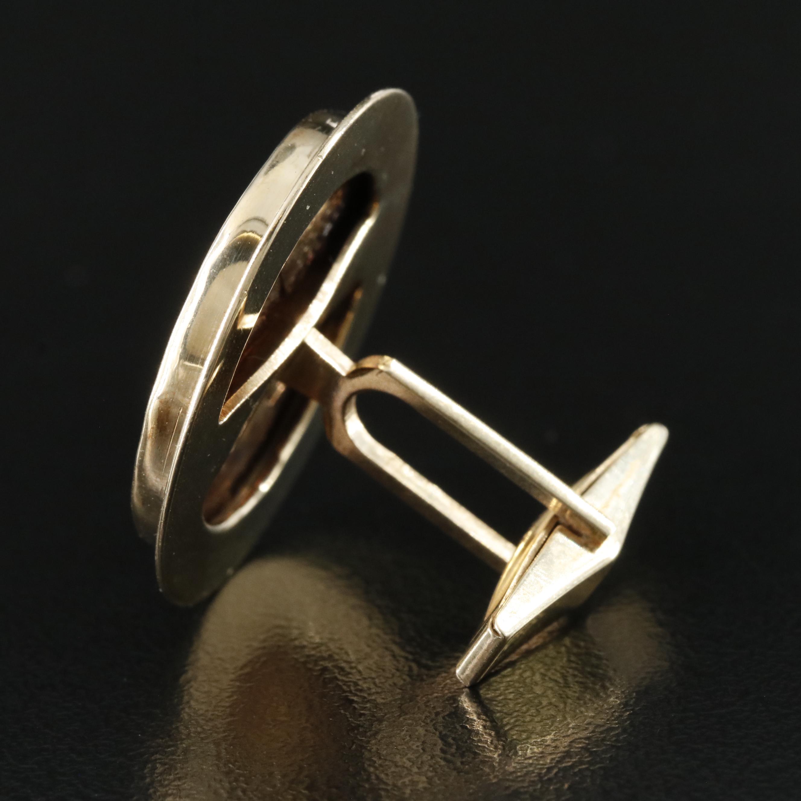 14K Cufflinks with 1908 and 1909 Indian Head $5 Gold Half Eagle Coins