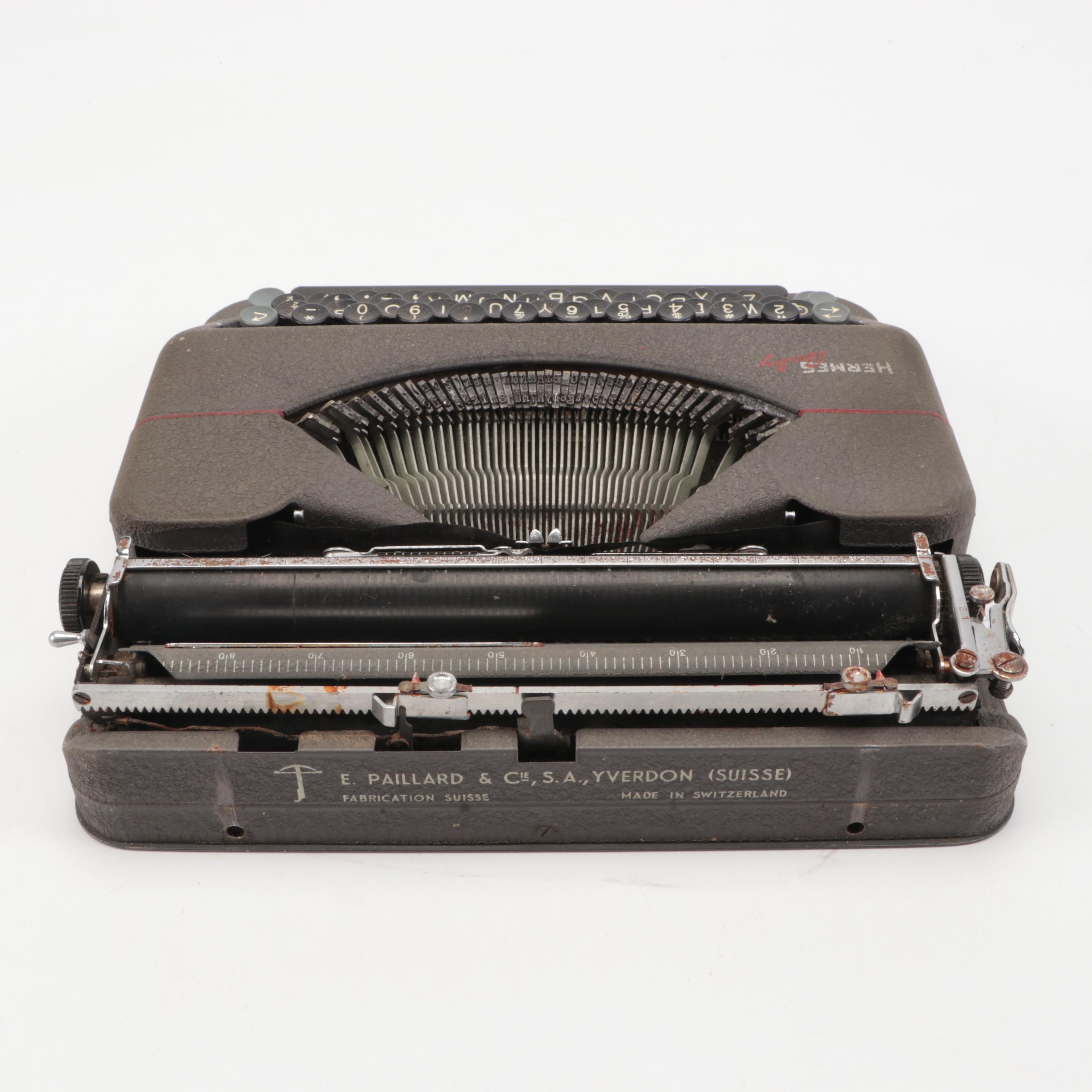 E. Paillard & Cie Hermes Baby Portable Typewriter, Mid to Late 20th Century
