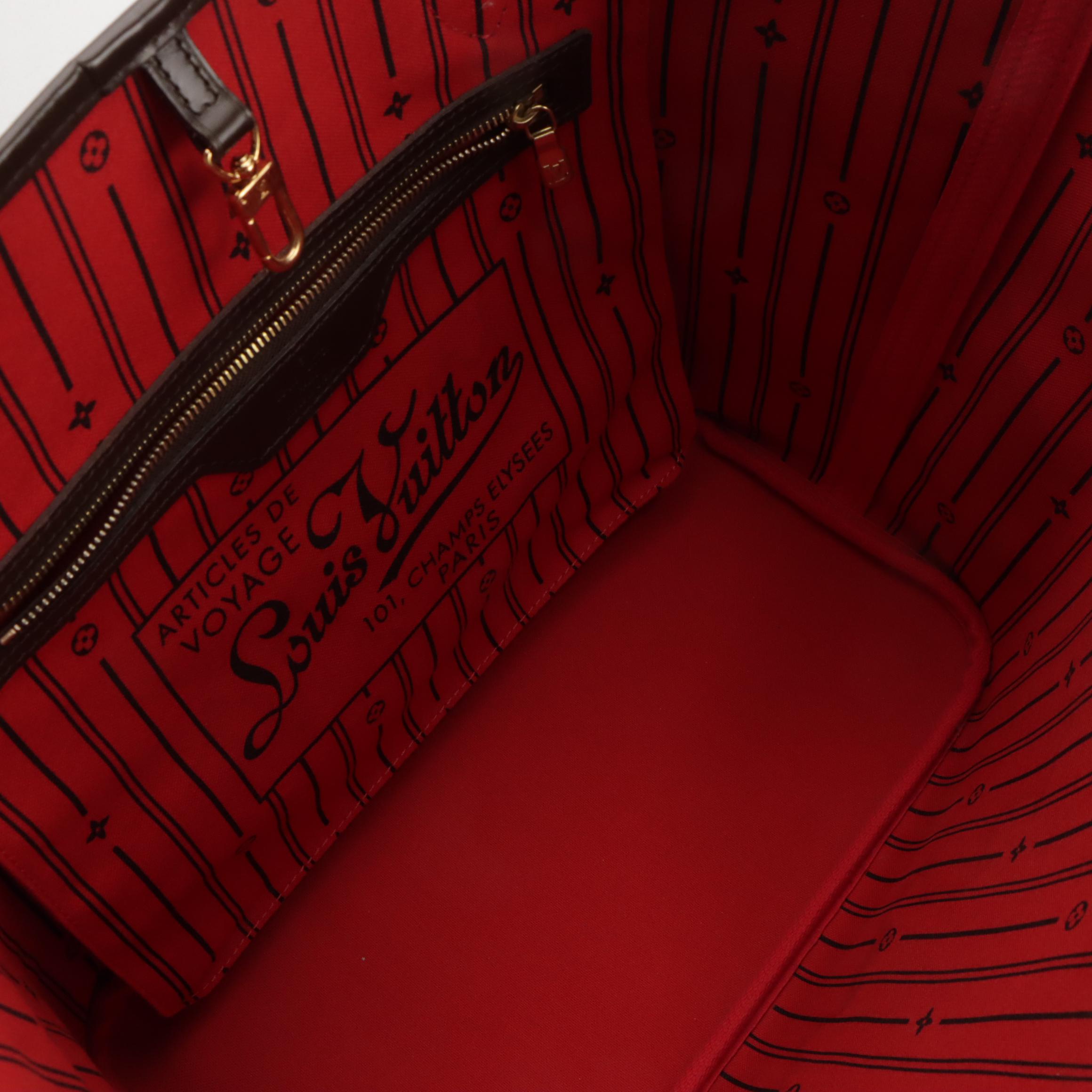 Louis Vuitton Neverfull MM Tote in Damier Ebene Canvas and Leather