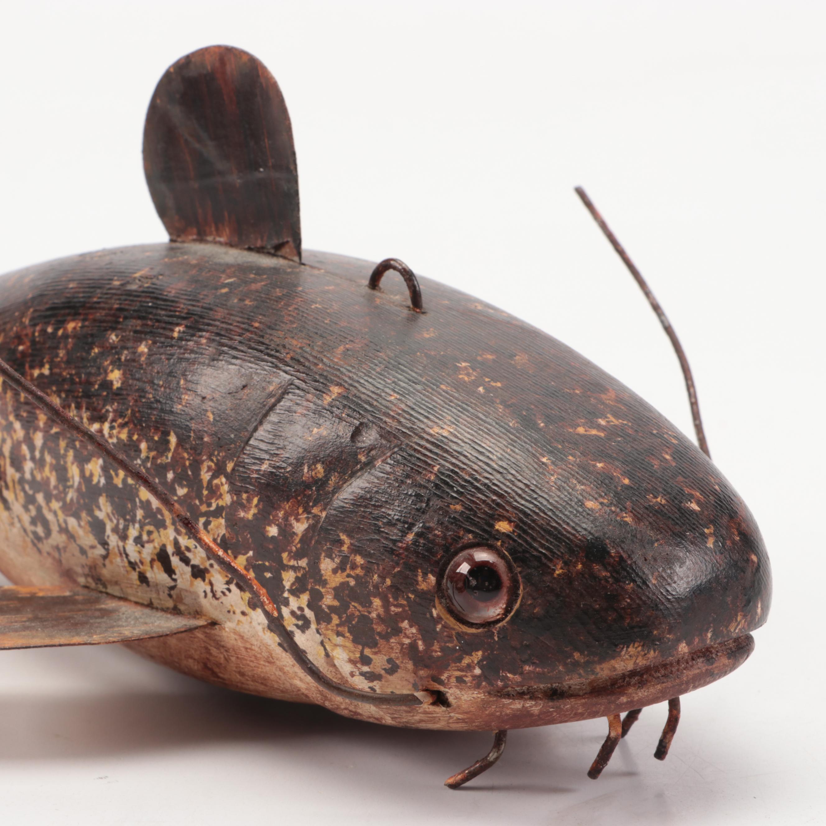 Carved Wooden Bullhead Catfish