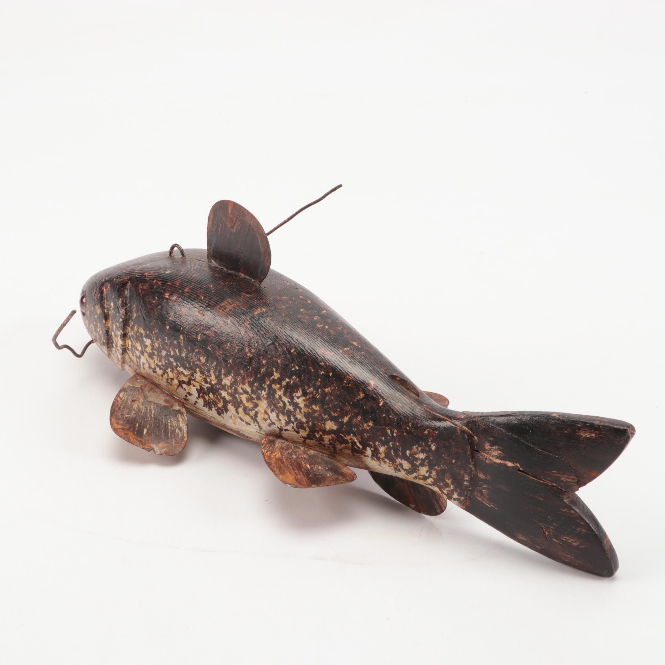 Carved Wooden Bullhead Catfish