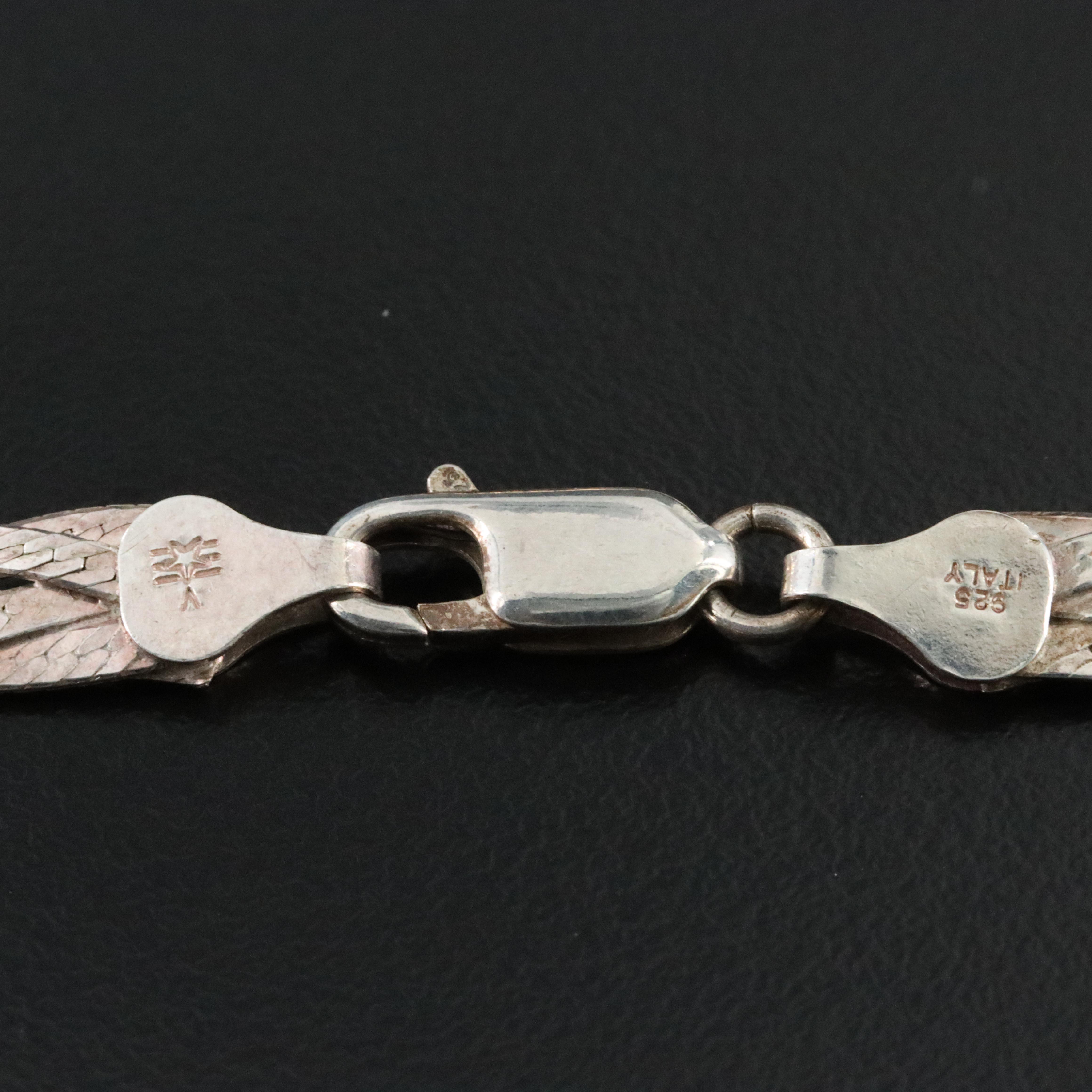 Sterling Braided Herringbone Chain Necklace