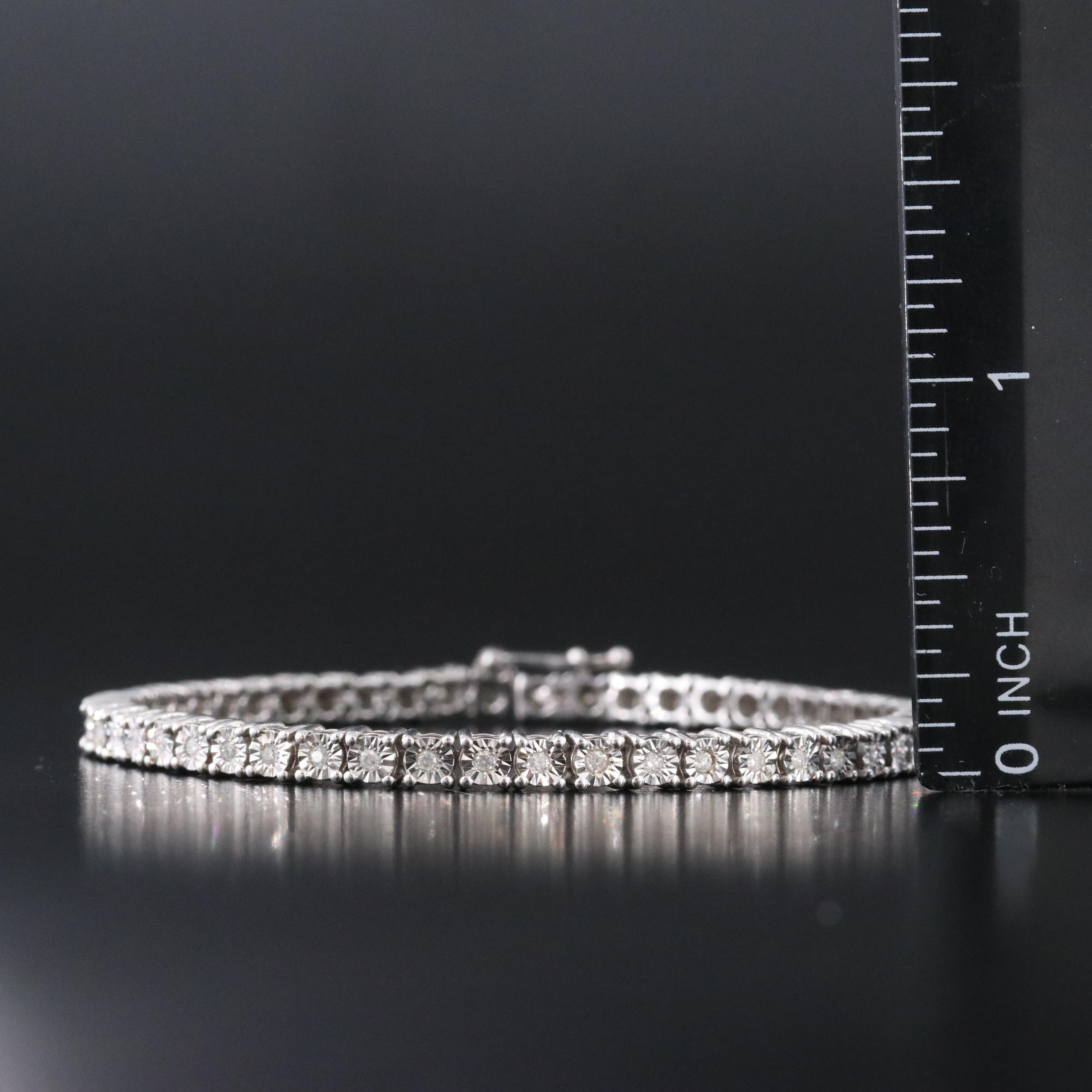 Sterling Diamond Line Bracelet