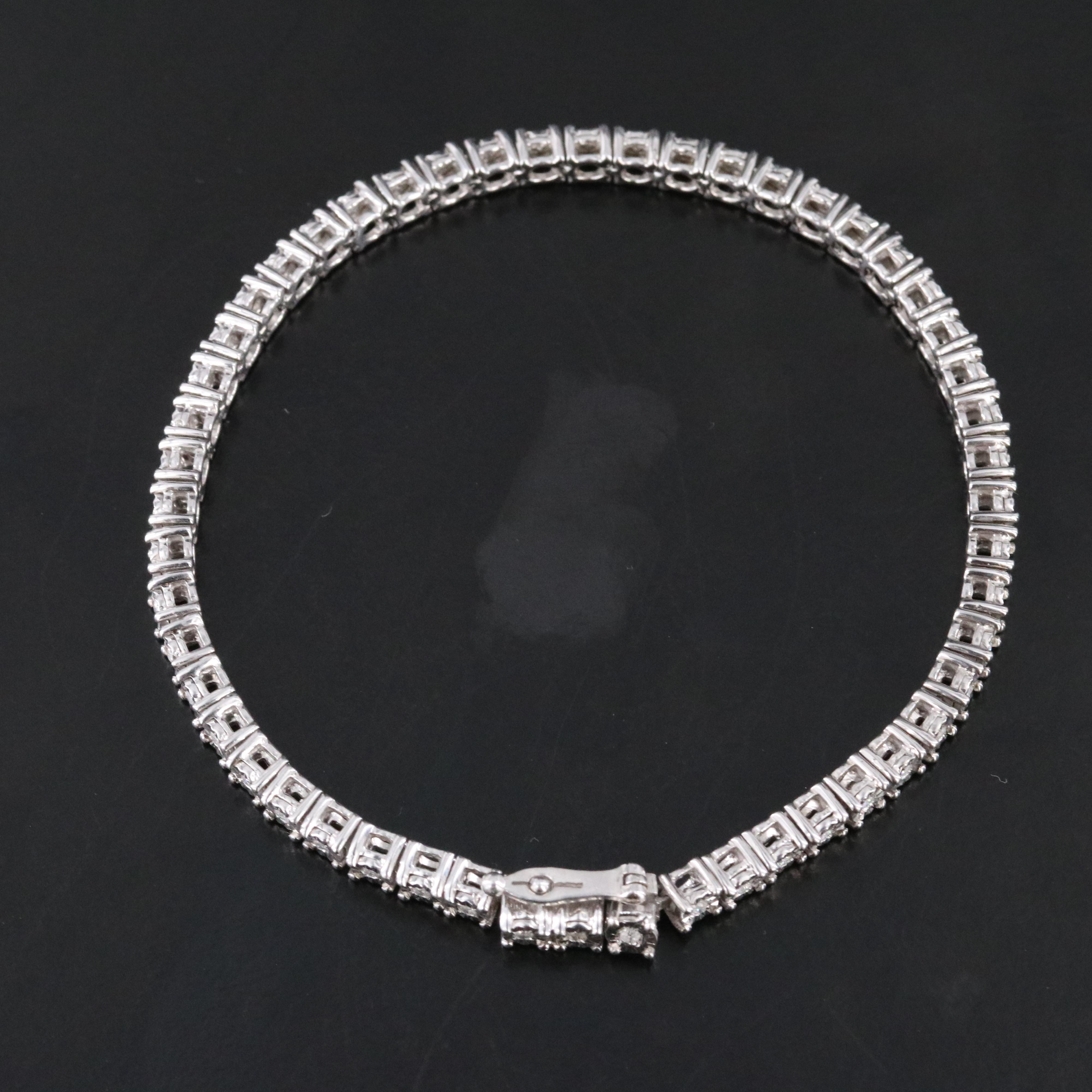 Sterling Diamond Line Bracelet