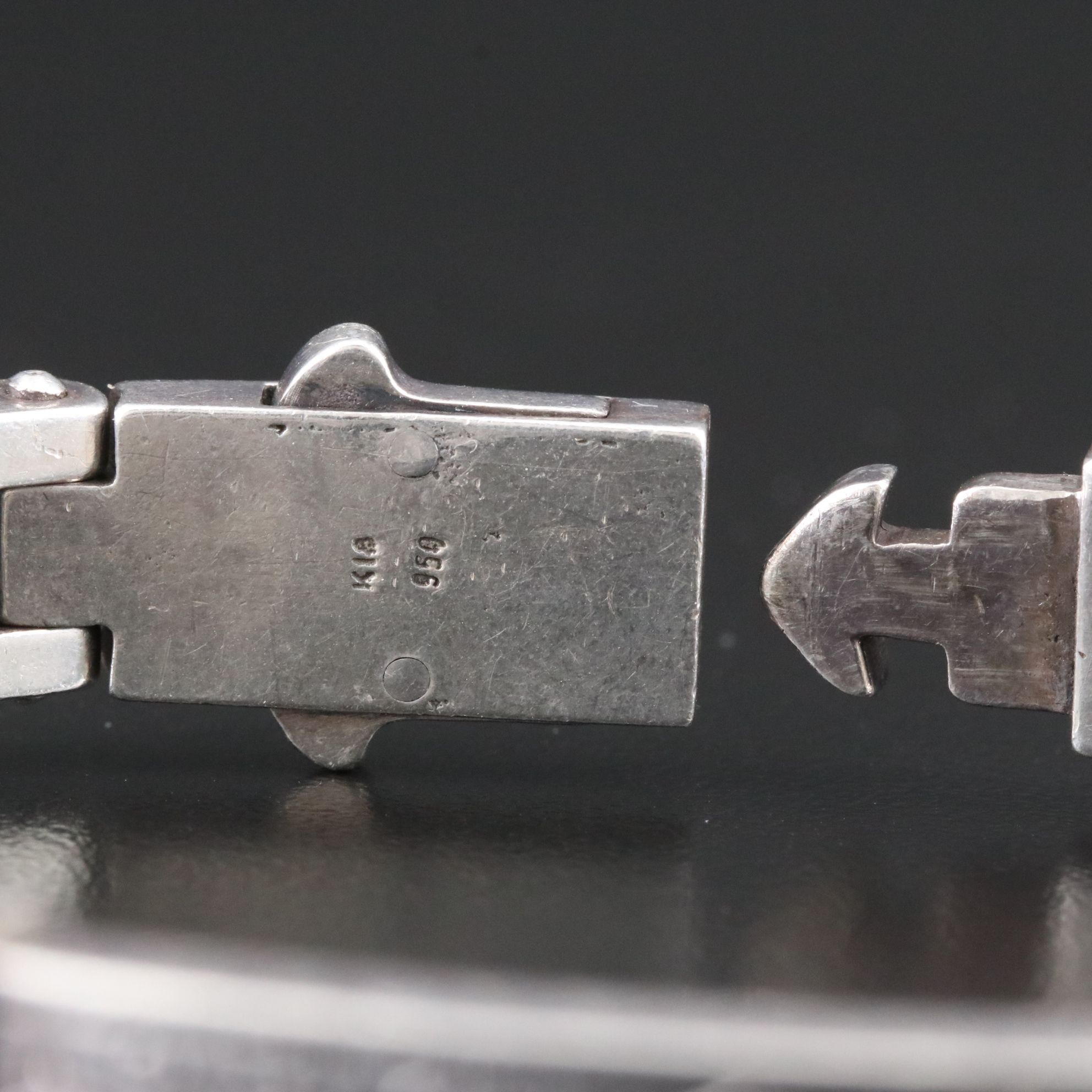 Konstantino 950 Silver and 18K Engraved Acanthus Pattern Panel Bracelet