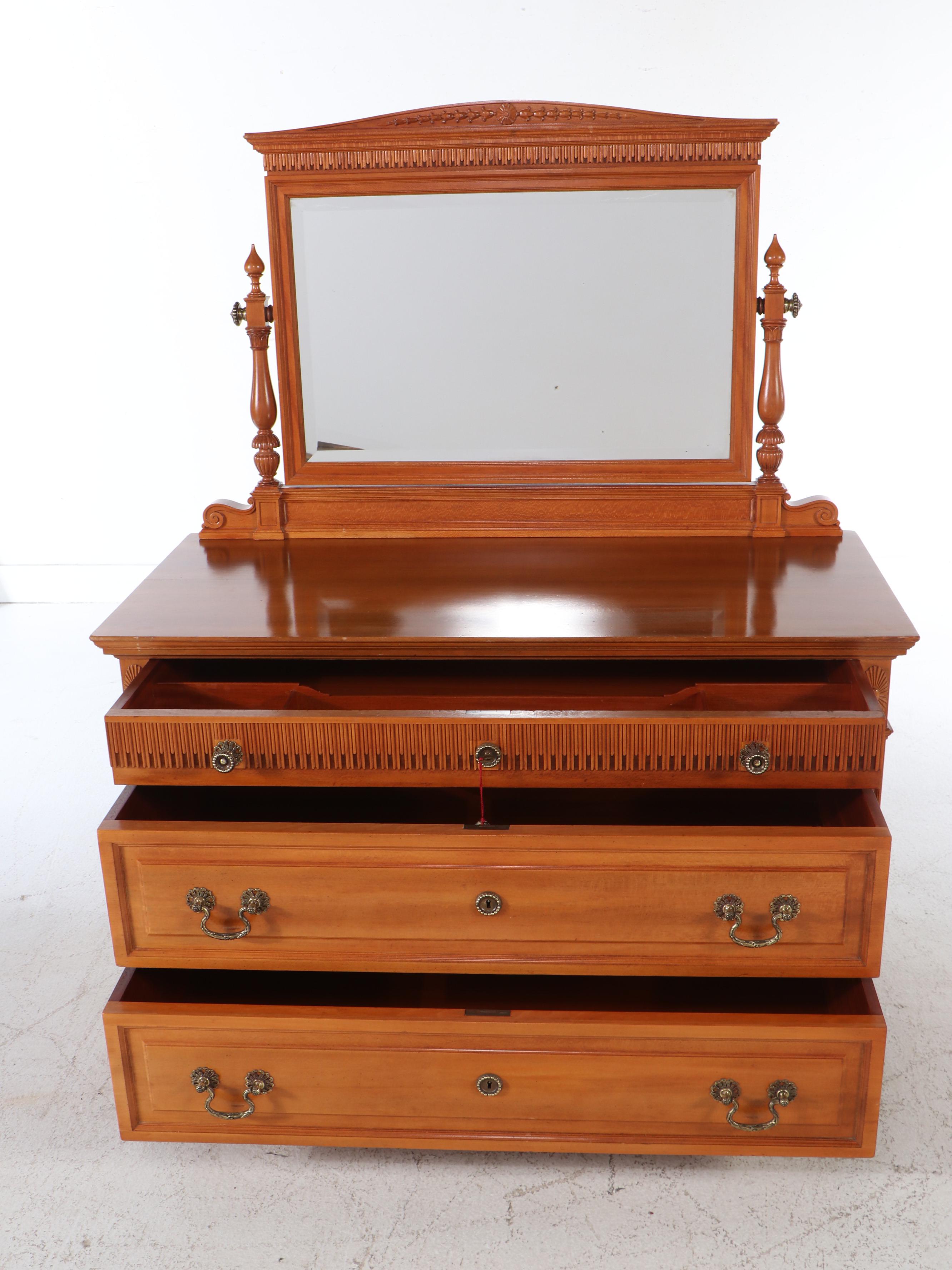 Edwardian Sycamore Two-Drawer Dresser, Early 20th Century