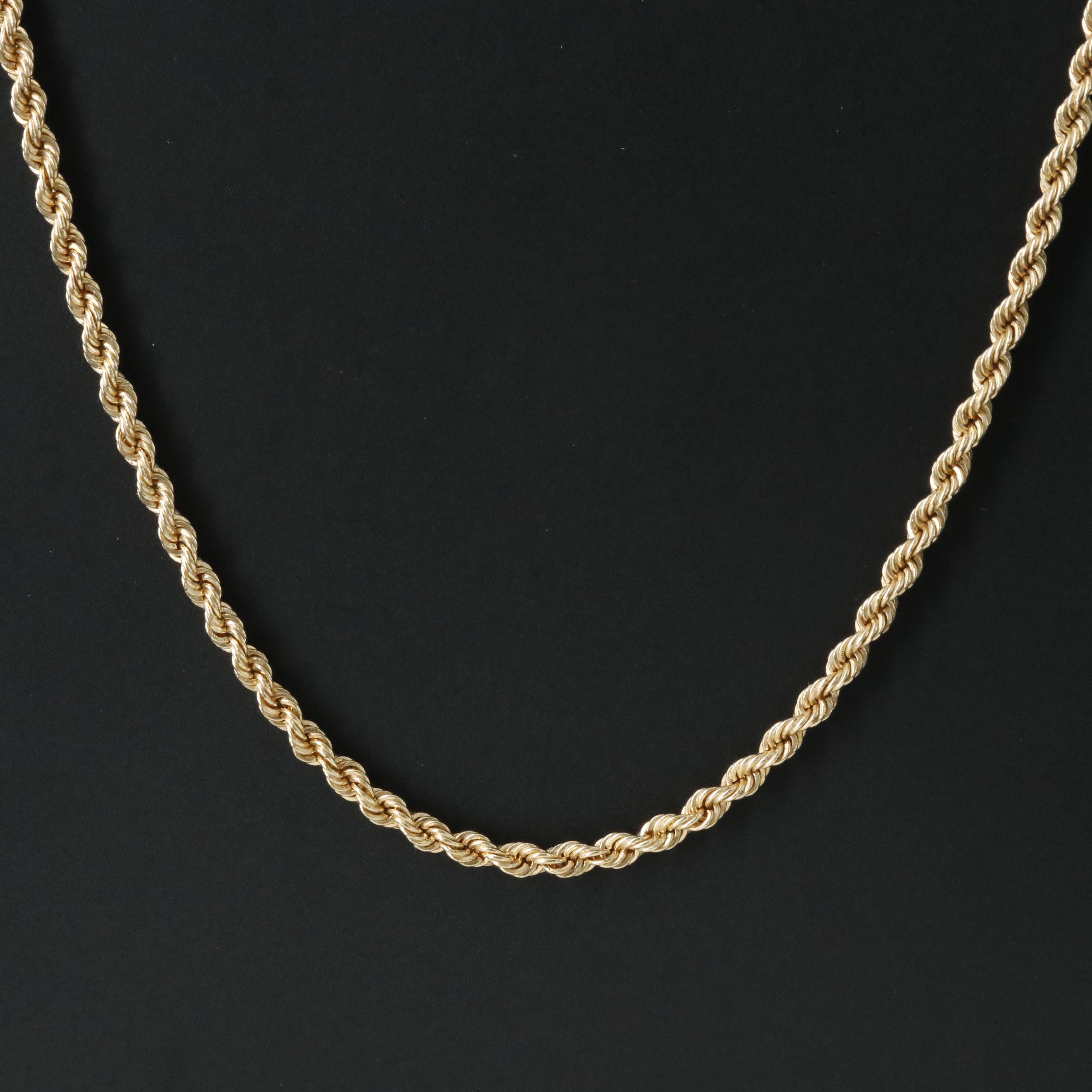 14K Rope Chain Necklace