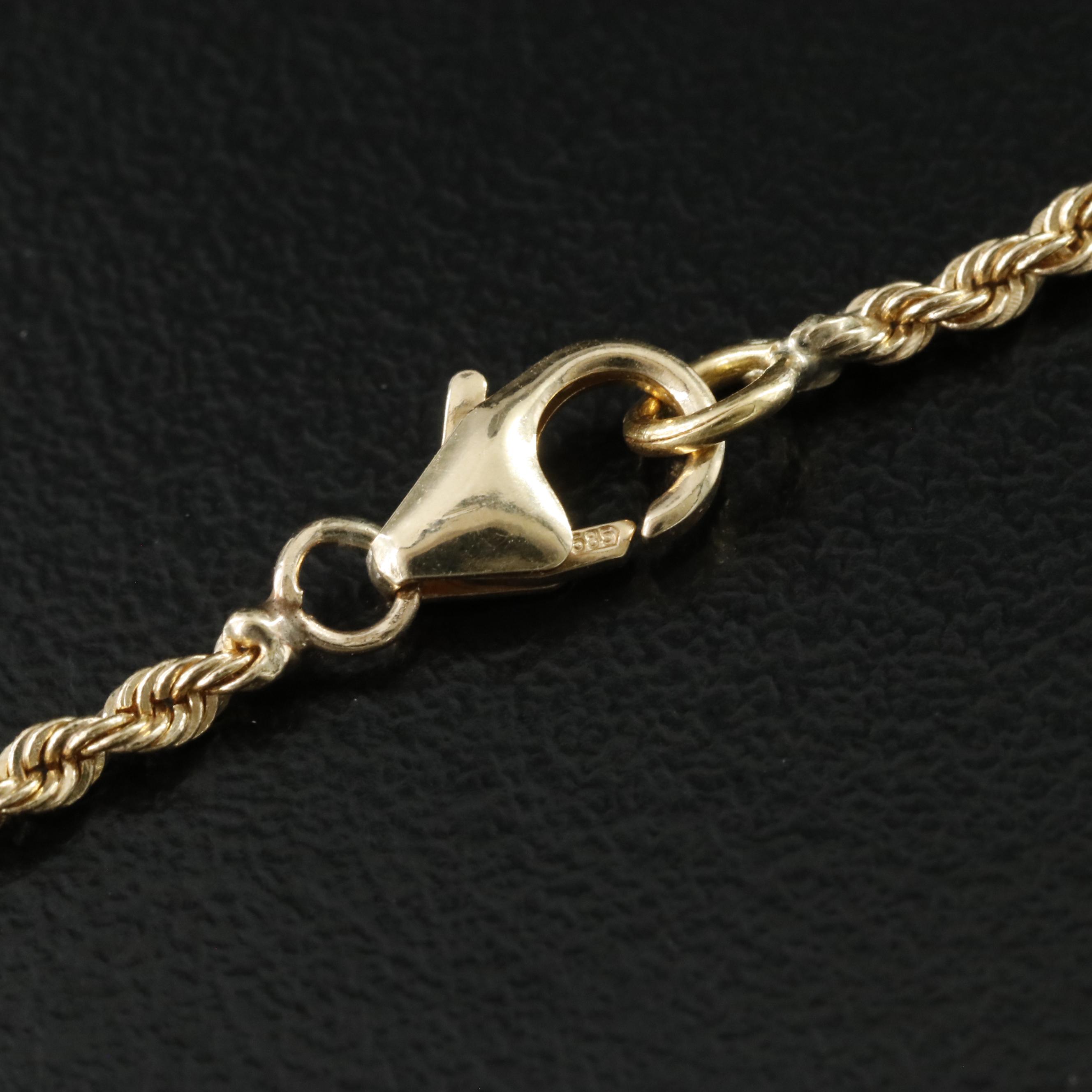 14K Rope Chain Necklace