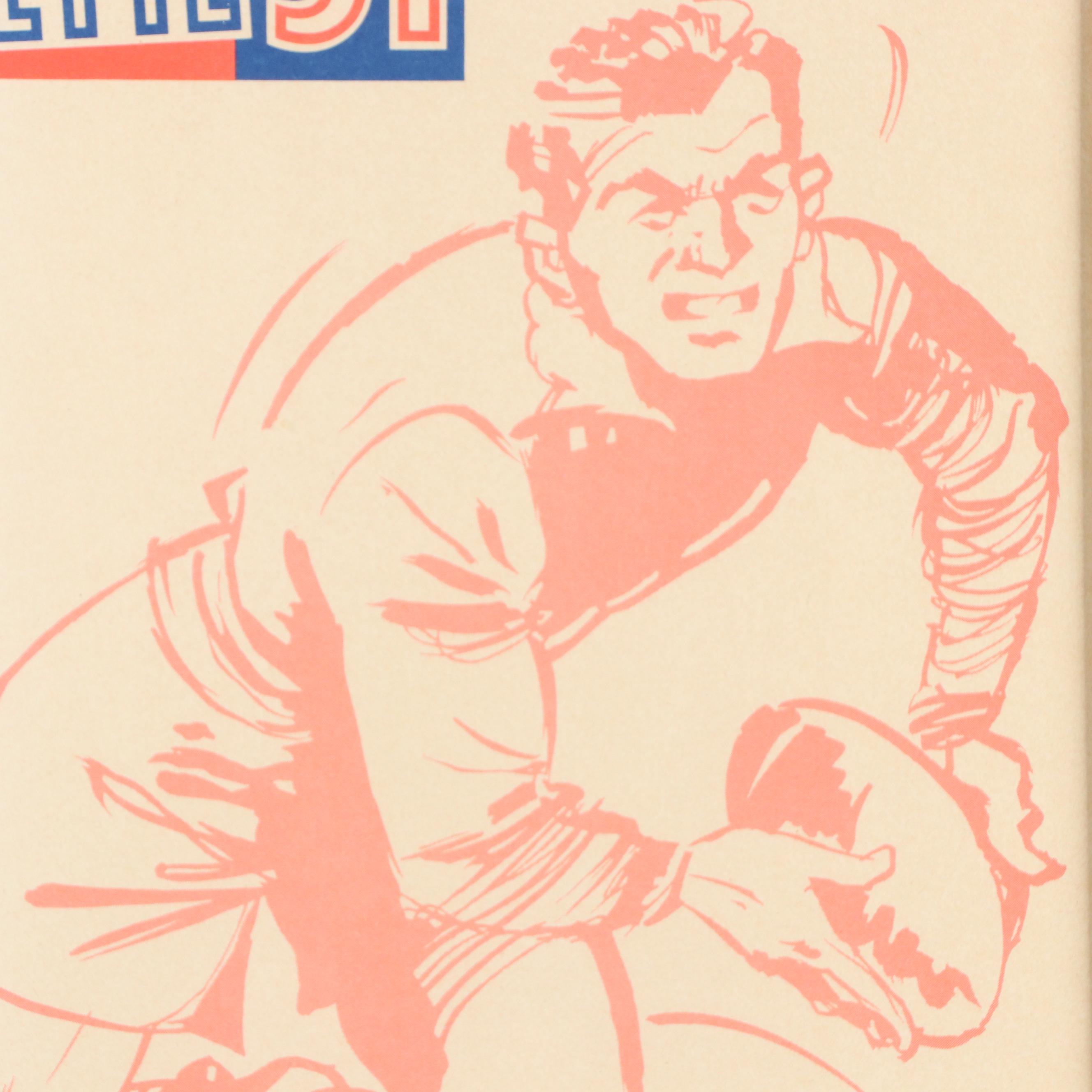 Halftone Advertisement for Anisette 51 with Rugby Player, Circa 1950