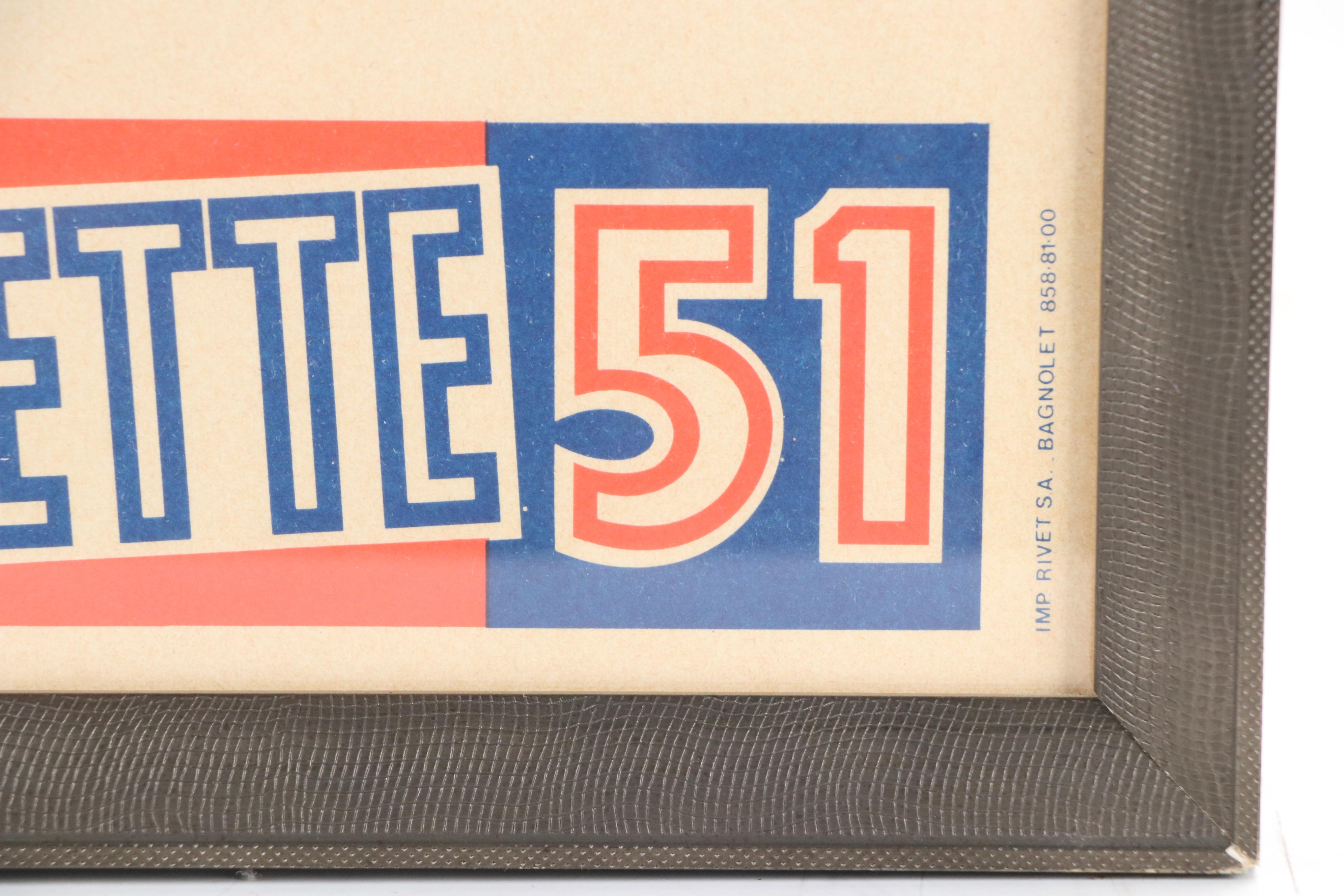 Halftone Advertisement for Anisette 51 with Rugby Player, Circa 1950