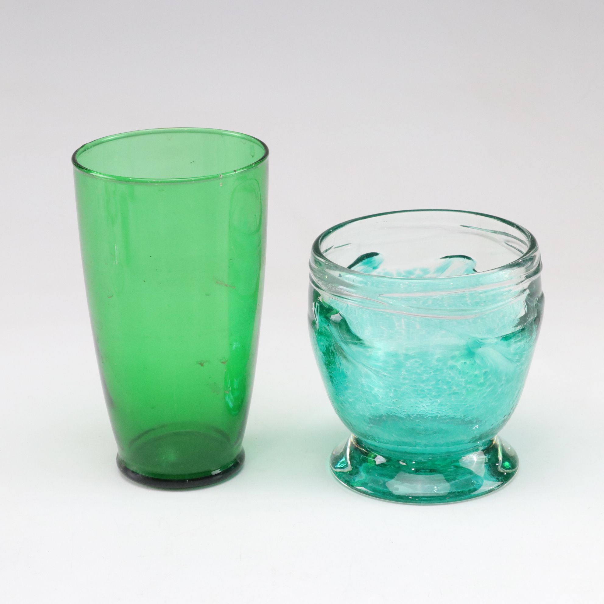 Murano Glass Color Swirl Compote & Other Blown Glassware