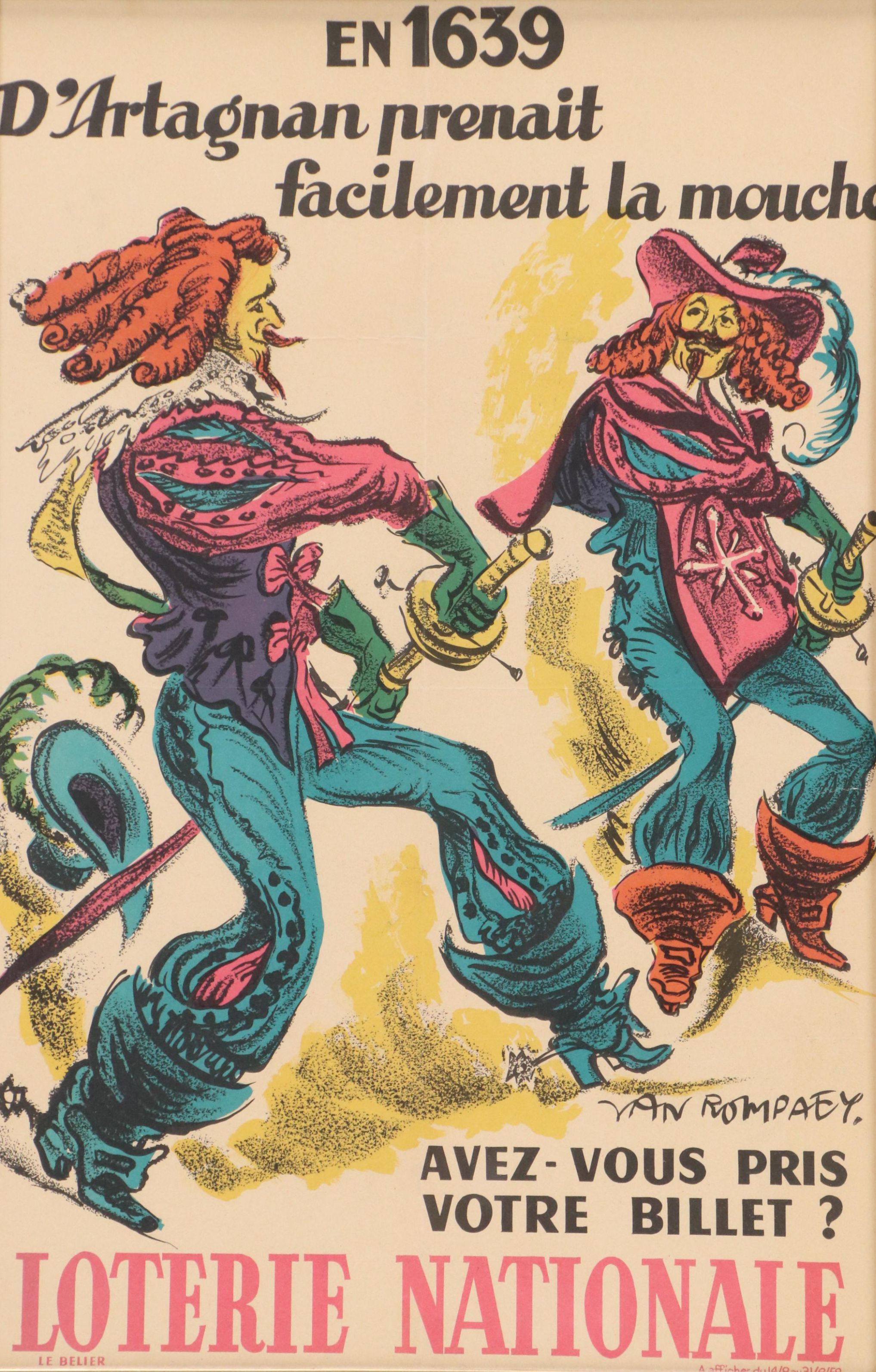 Van Rompaey Lithograph Poster for Loterie Nationale, 1958
