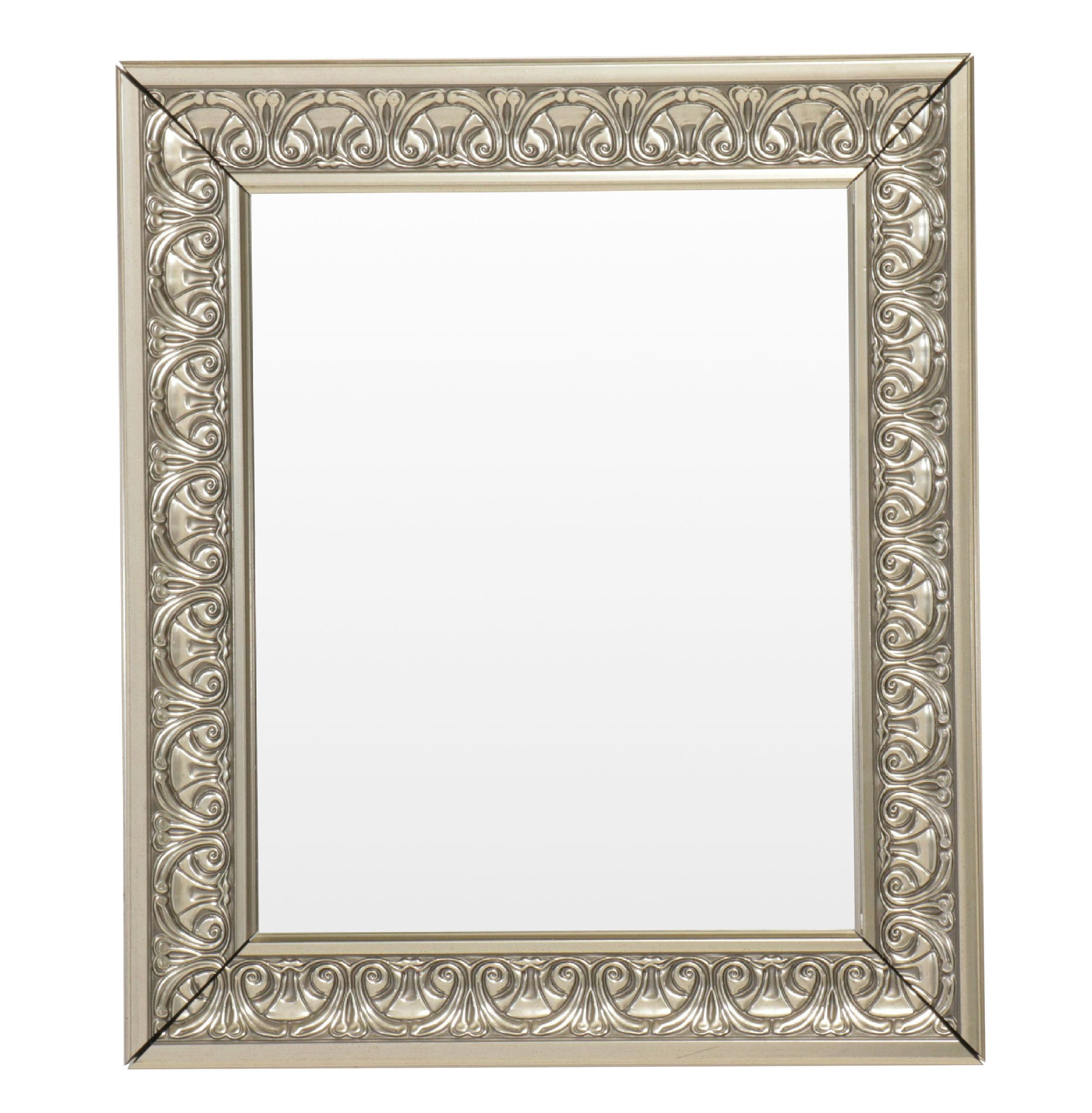 Ornate Silver Finished Wall Mirror