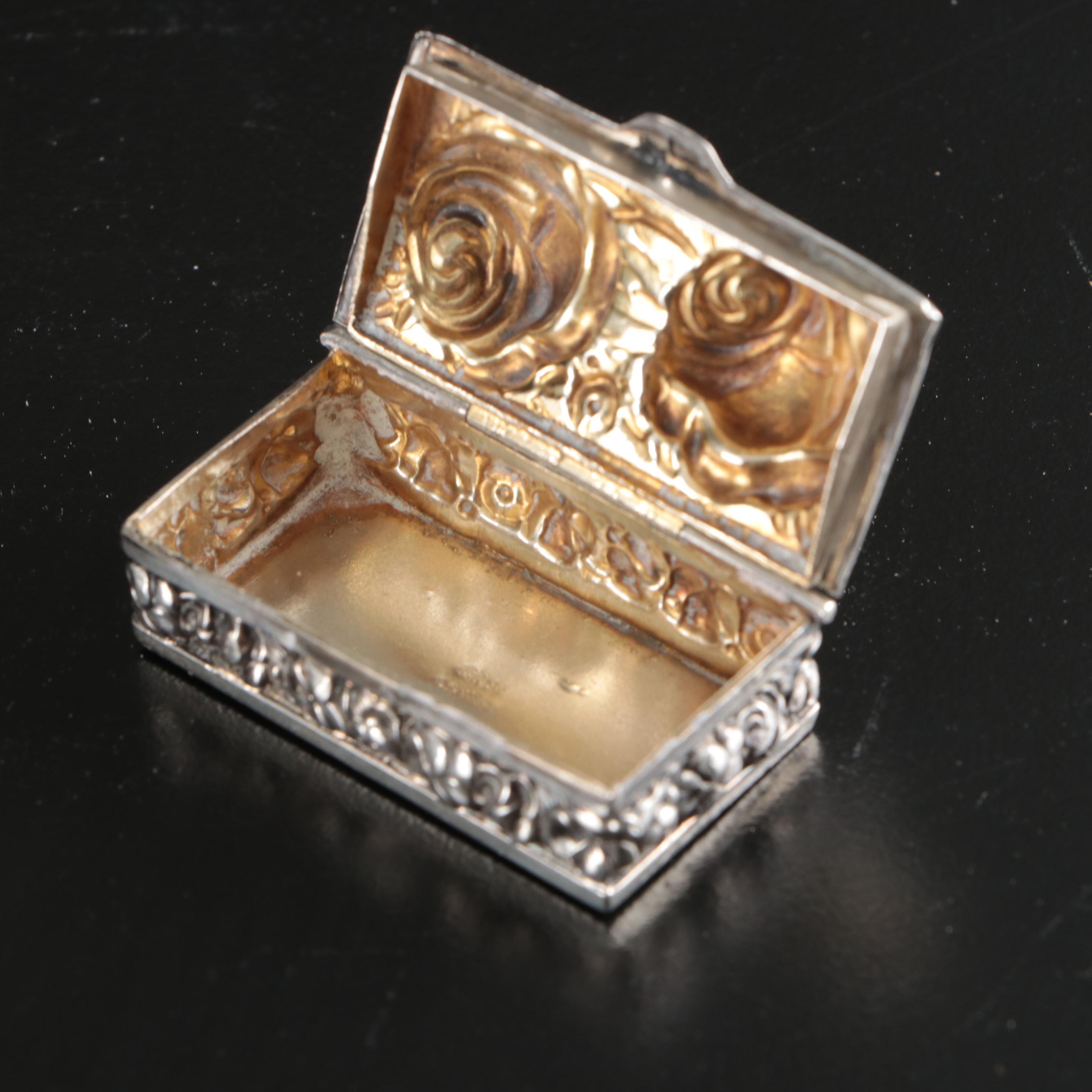 Portuguese Sterling Silver Repoussé Vanity Box