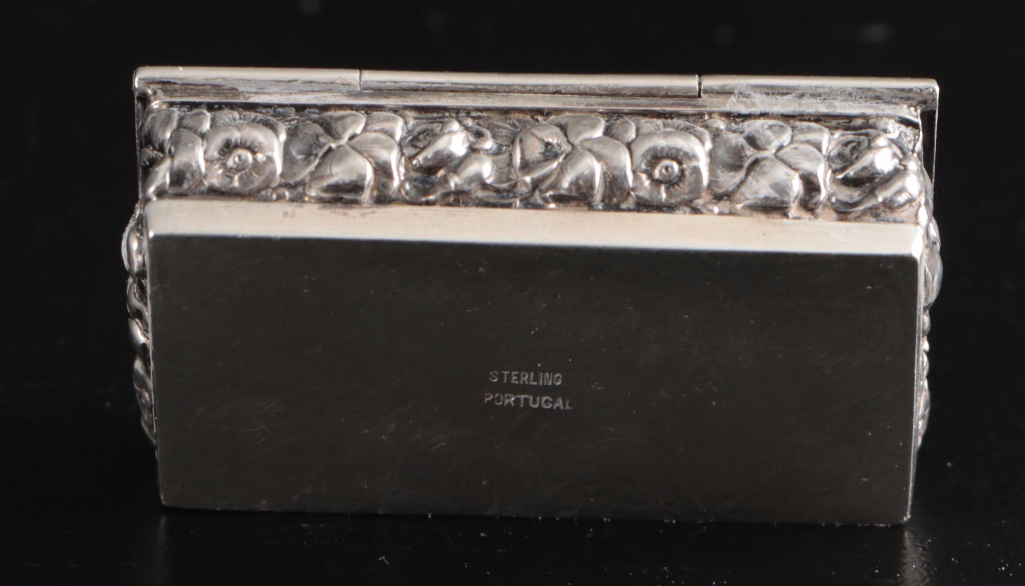 Portuguese Sterling Silver Repoussé Vanity Box