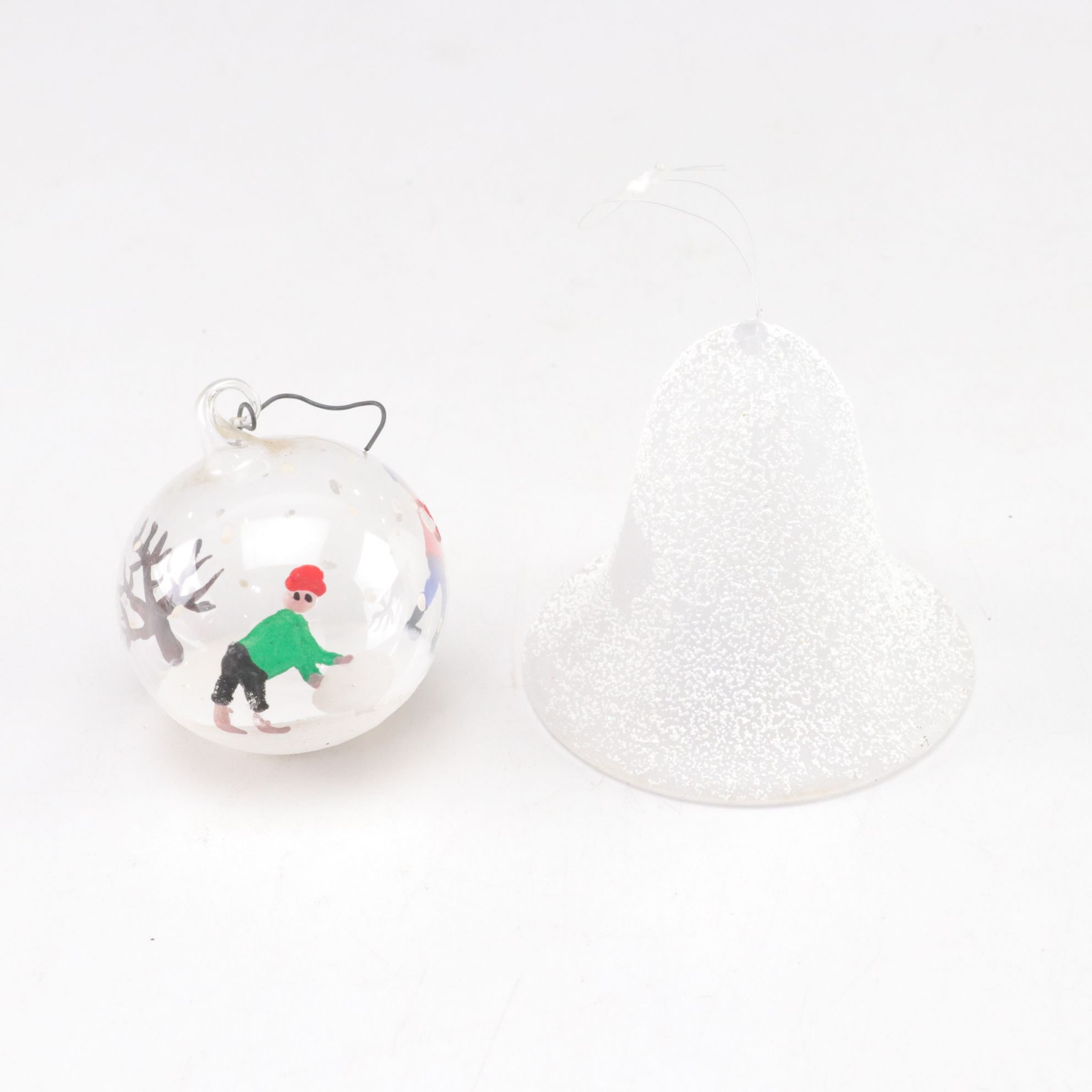 Hand-Blown Painted Cardinal Ornament with More Creme & Gold Christmas Ornaments