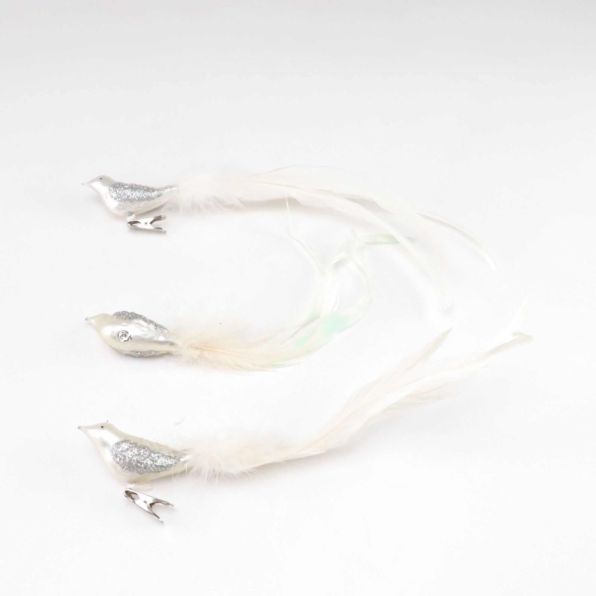 Hand-Blown Painted Cardinal Ornament with More Creme & Gold Christmas Ornaments