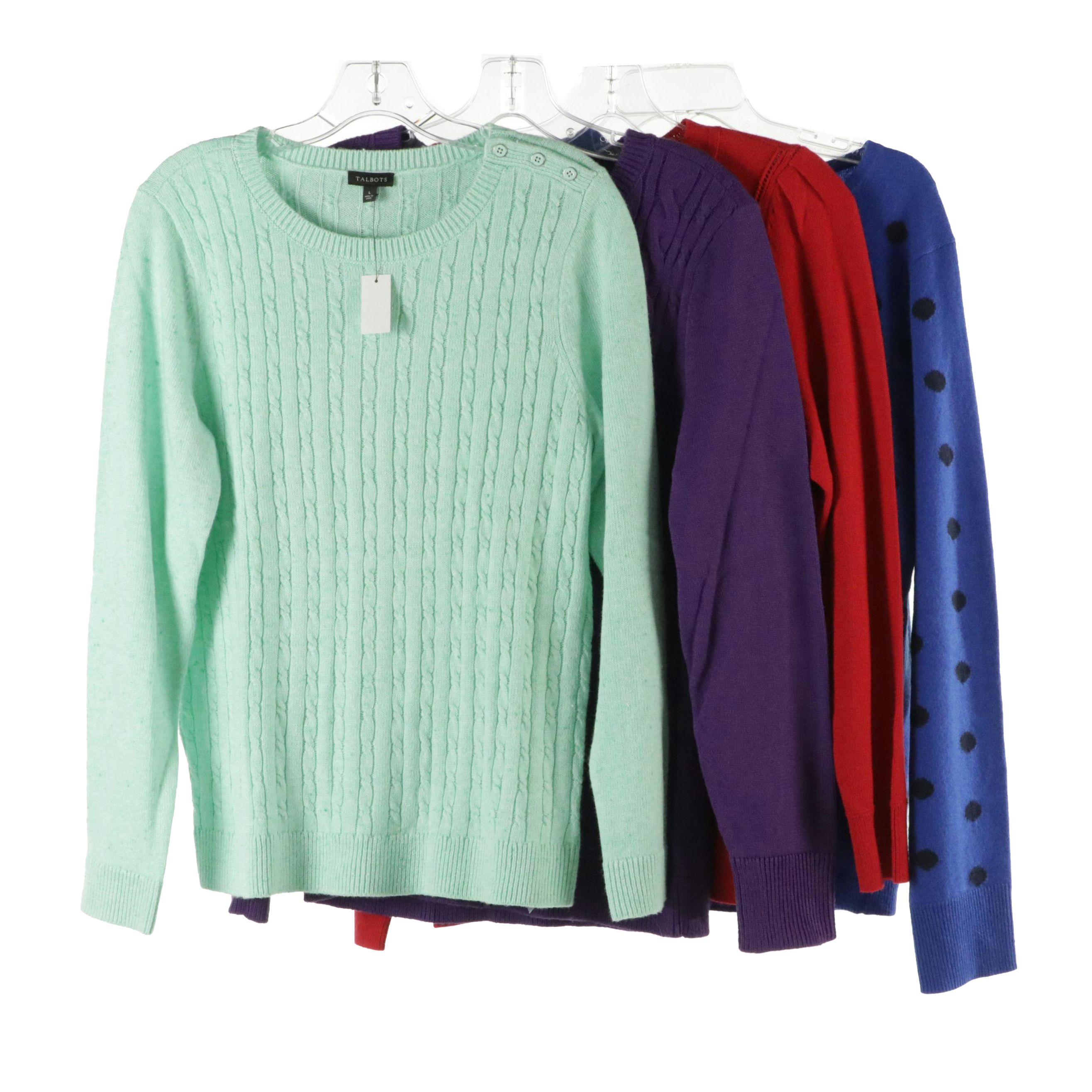 Talbots Cashmere and Cotton Blend Knit Sweaters, With Tags